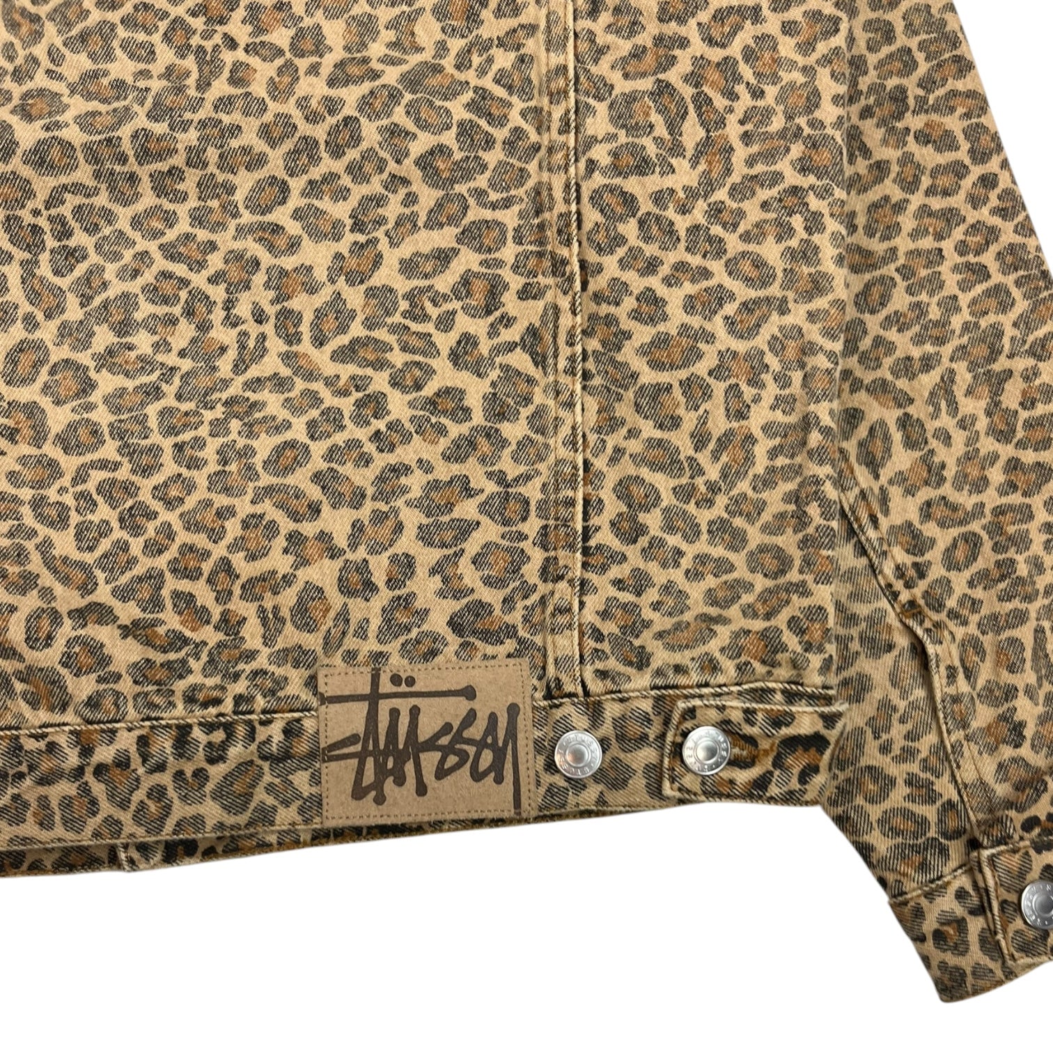 Stussy Denim Jacket Leopard Print Yellow/Brown