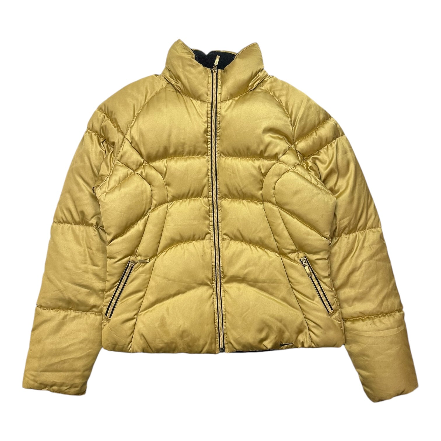 Vintage Women's Nike Puffer Jacket Yellow