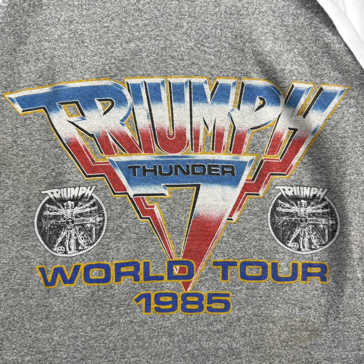 1985 Triumph Thunder World Tour Raglan Tee Black/Grey