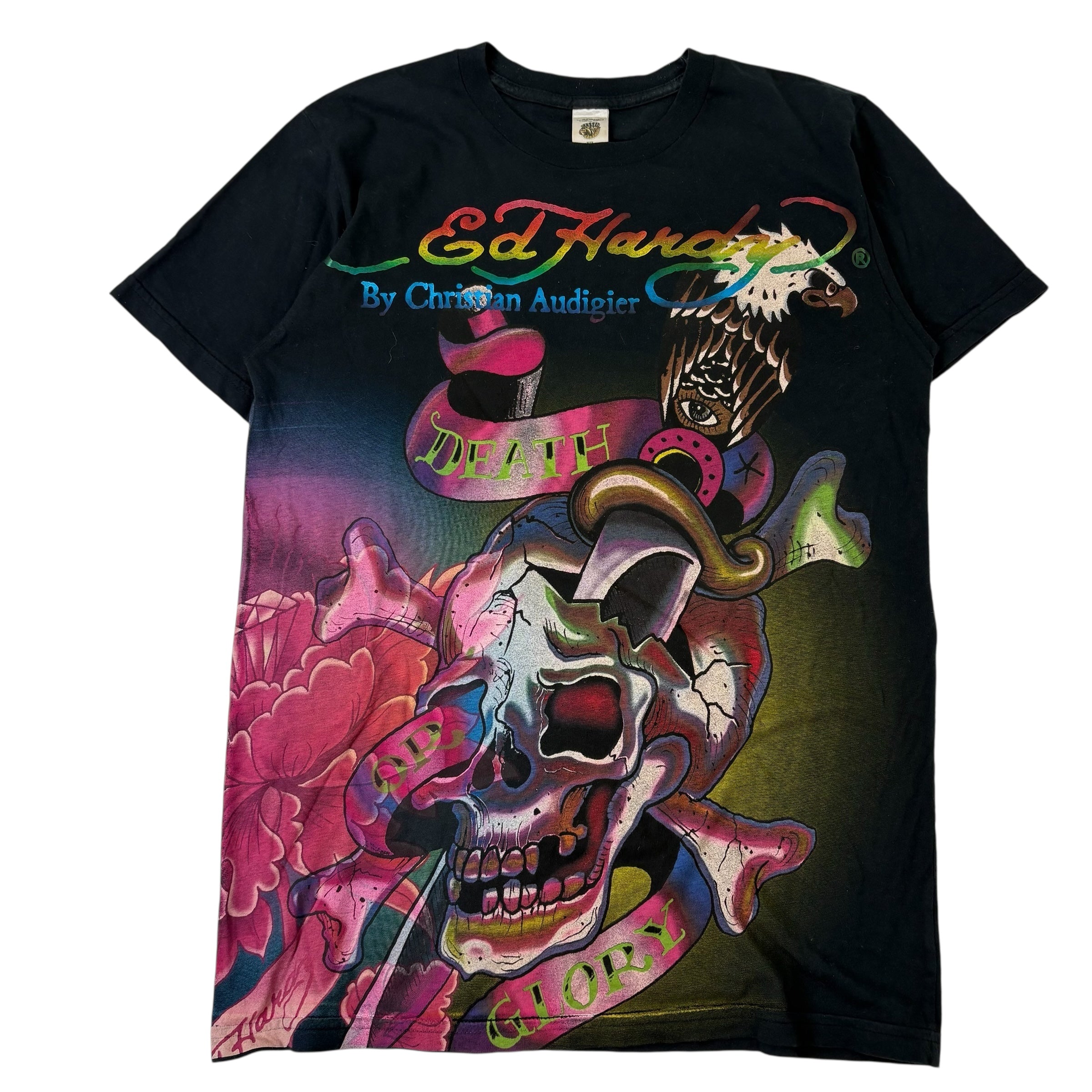Vintage Ed Hardy by Christian Audigier Rainbow T-Shirt Black