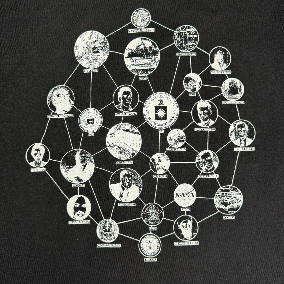 Vintage CIA Conspiracy Network Tee Black