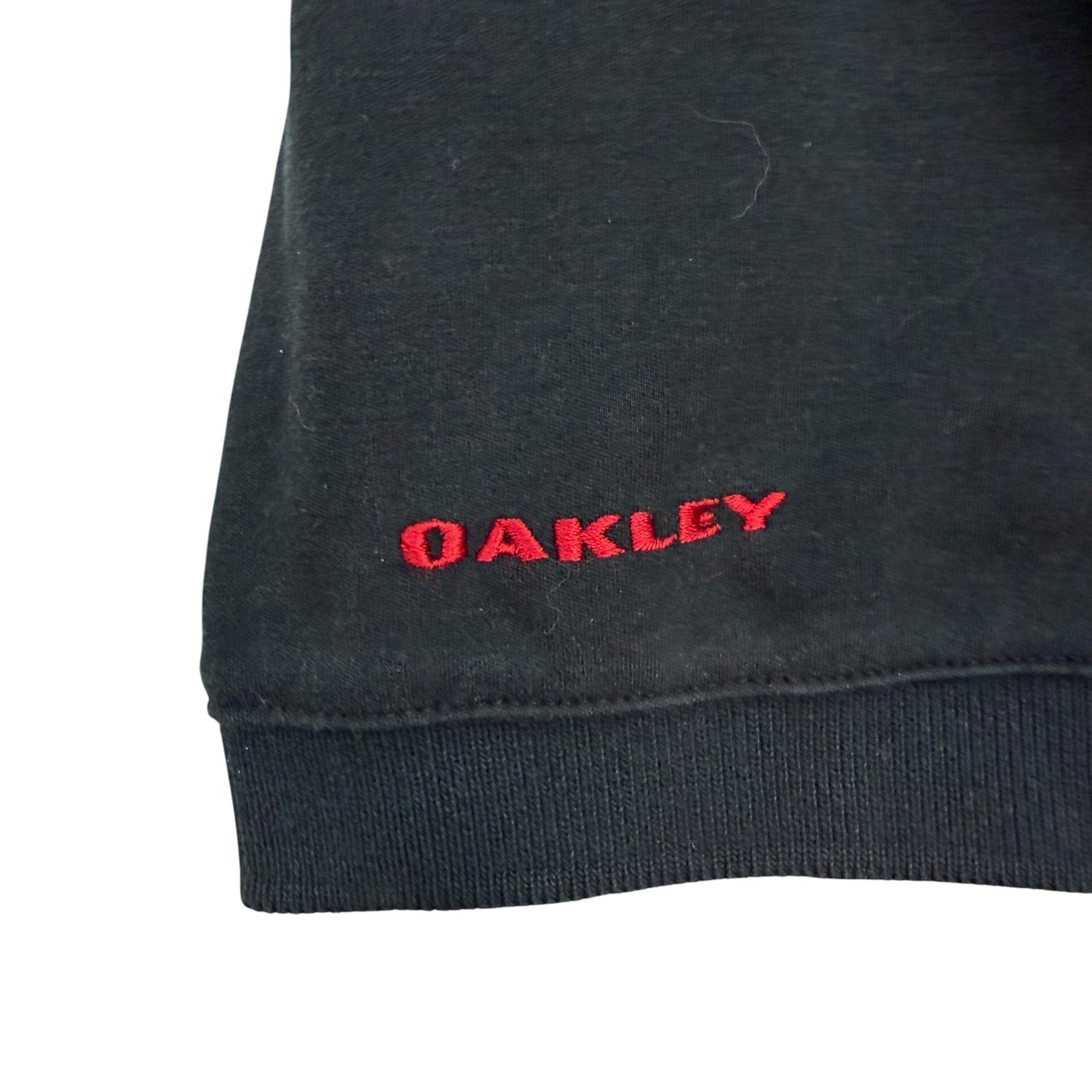 Vintage Oakley Quarter Zip Polo Shirt Black