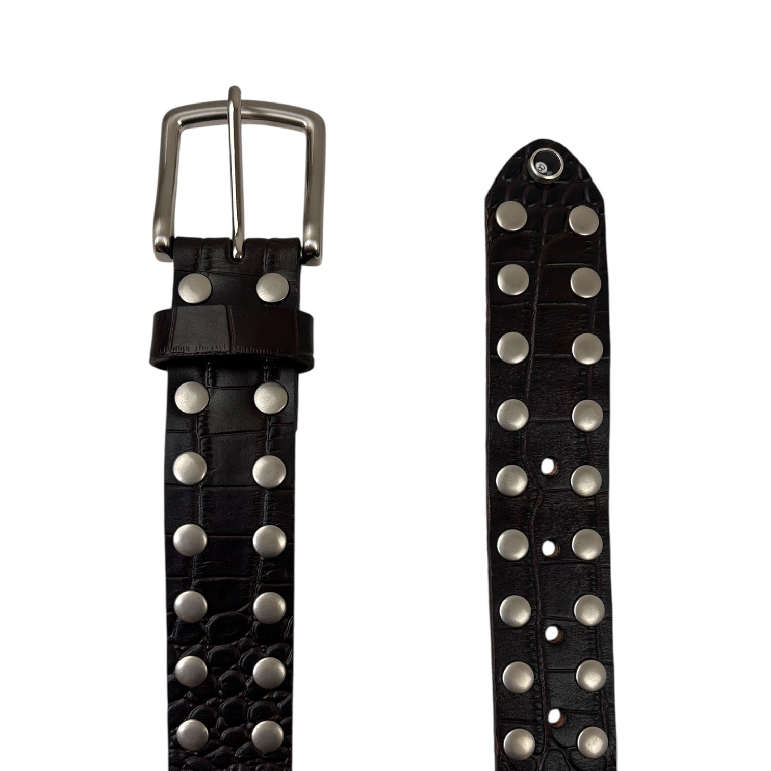 Stussy 8 Ball Studded Belt Brown