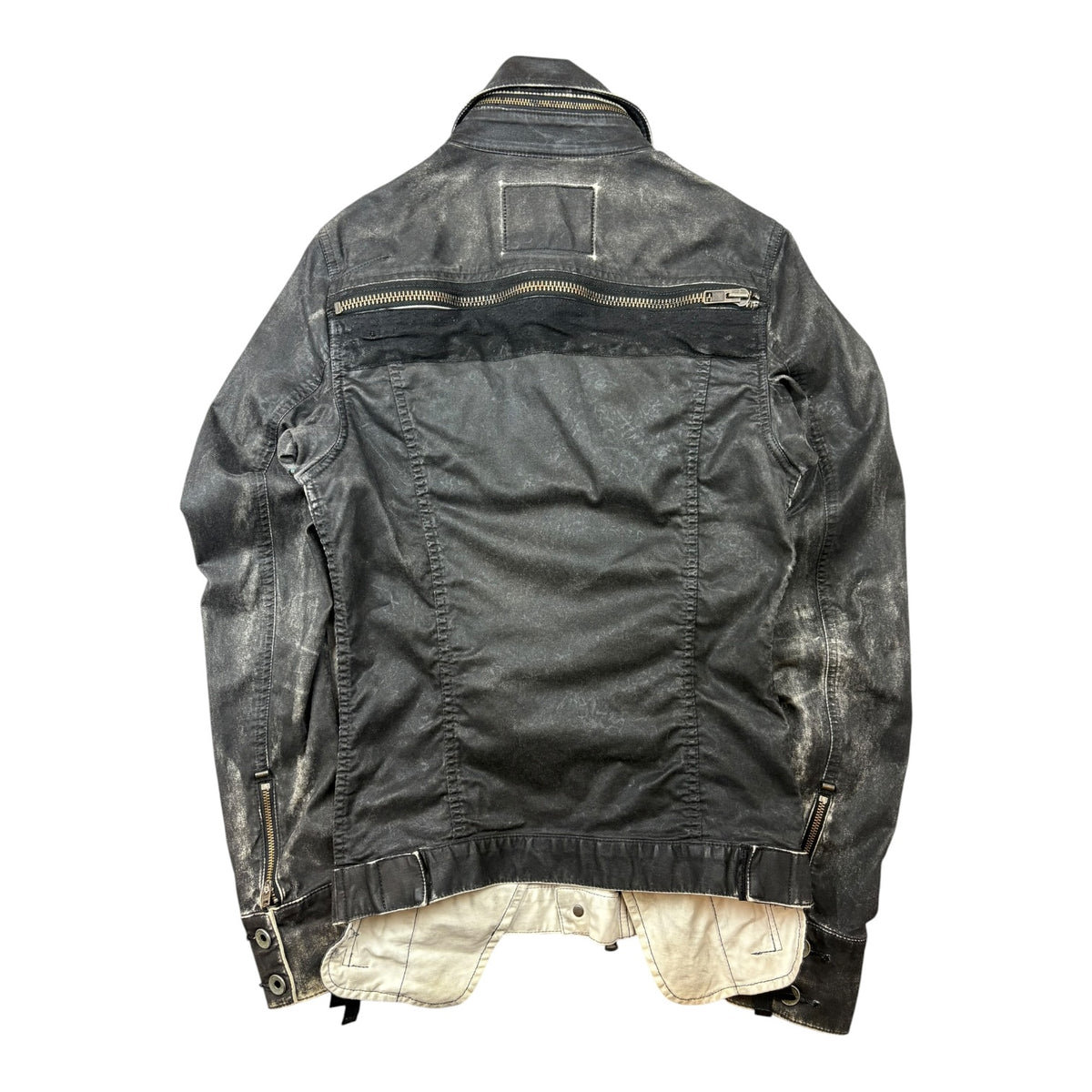 (W) L.G.B. Le Grand Bleu Waxed Denim Jacket Black