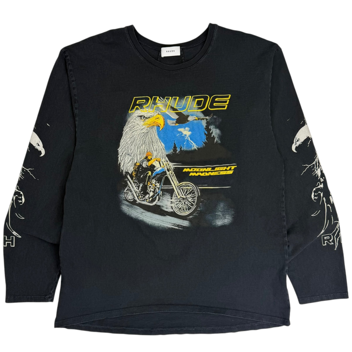Rhude Eagle Moto Longsleeve Tee Black
