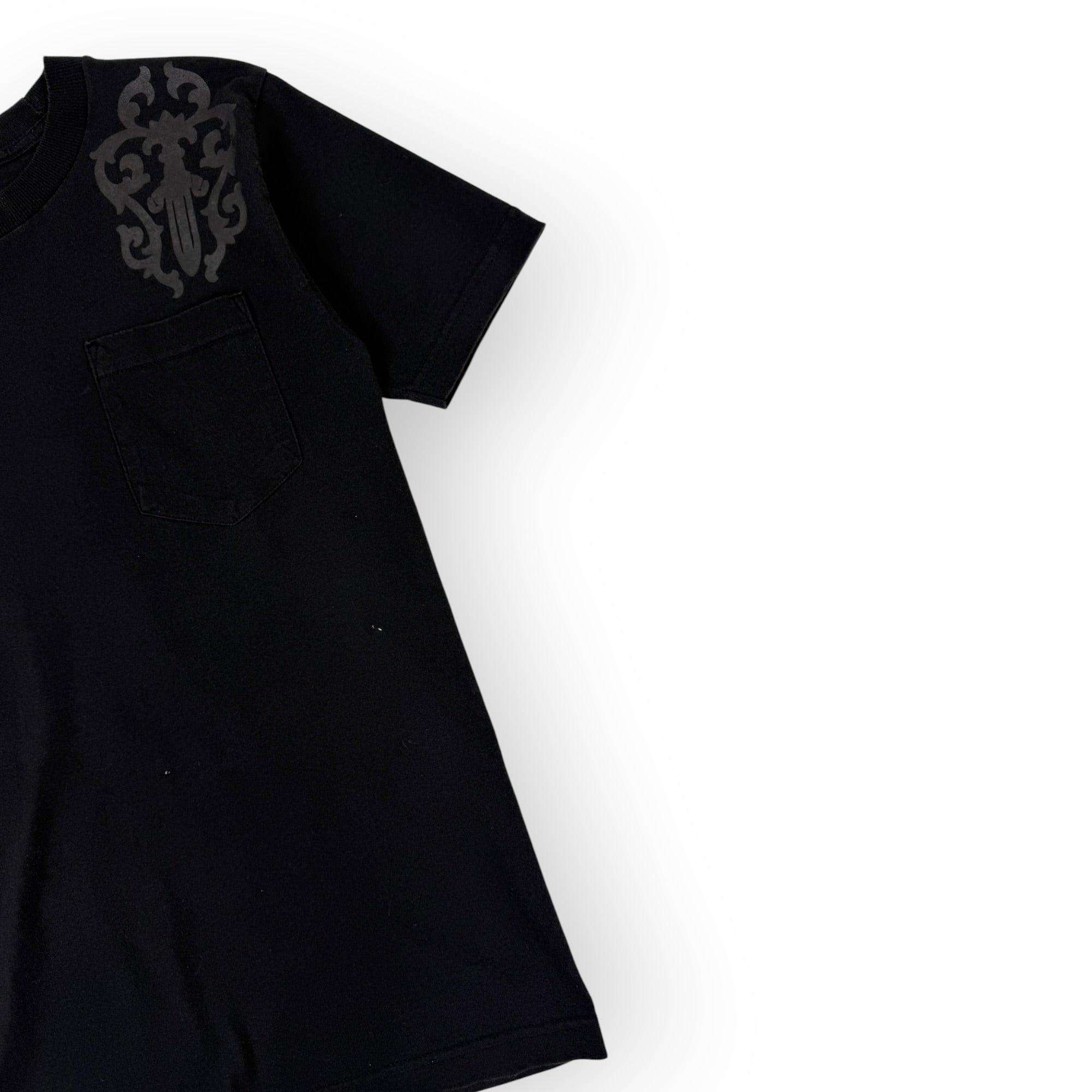Vintage Chrome Hearts Tonal Cemetery Pocket T-Shirt Black