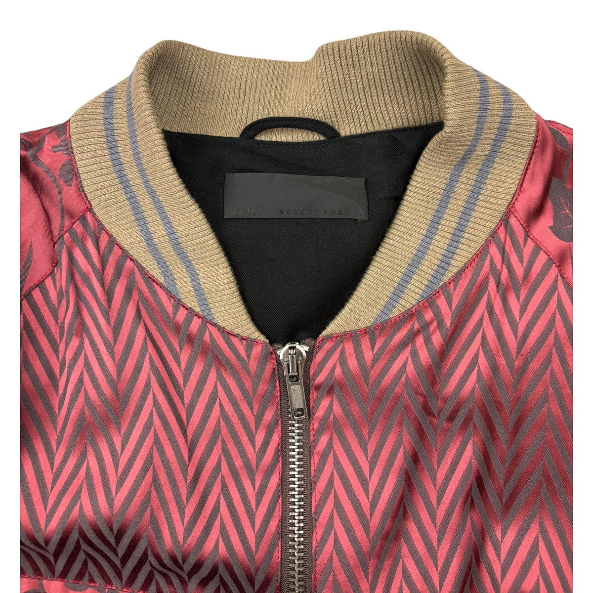 Heider Ackermann SS15 Silk Floral Bomber Jacket Burgundy