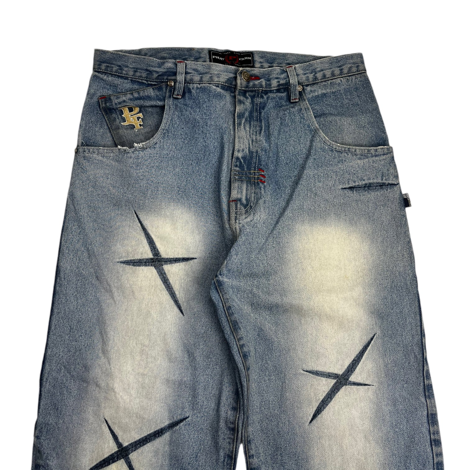 Vintage Y2K Phat Farm Star Fade Denim Pants