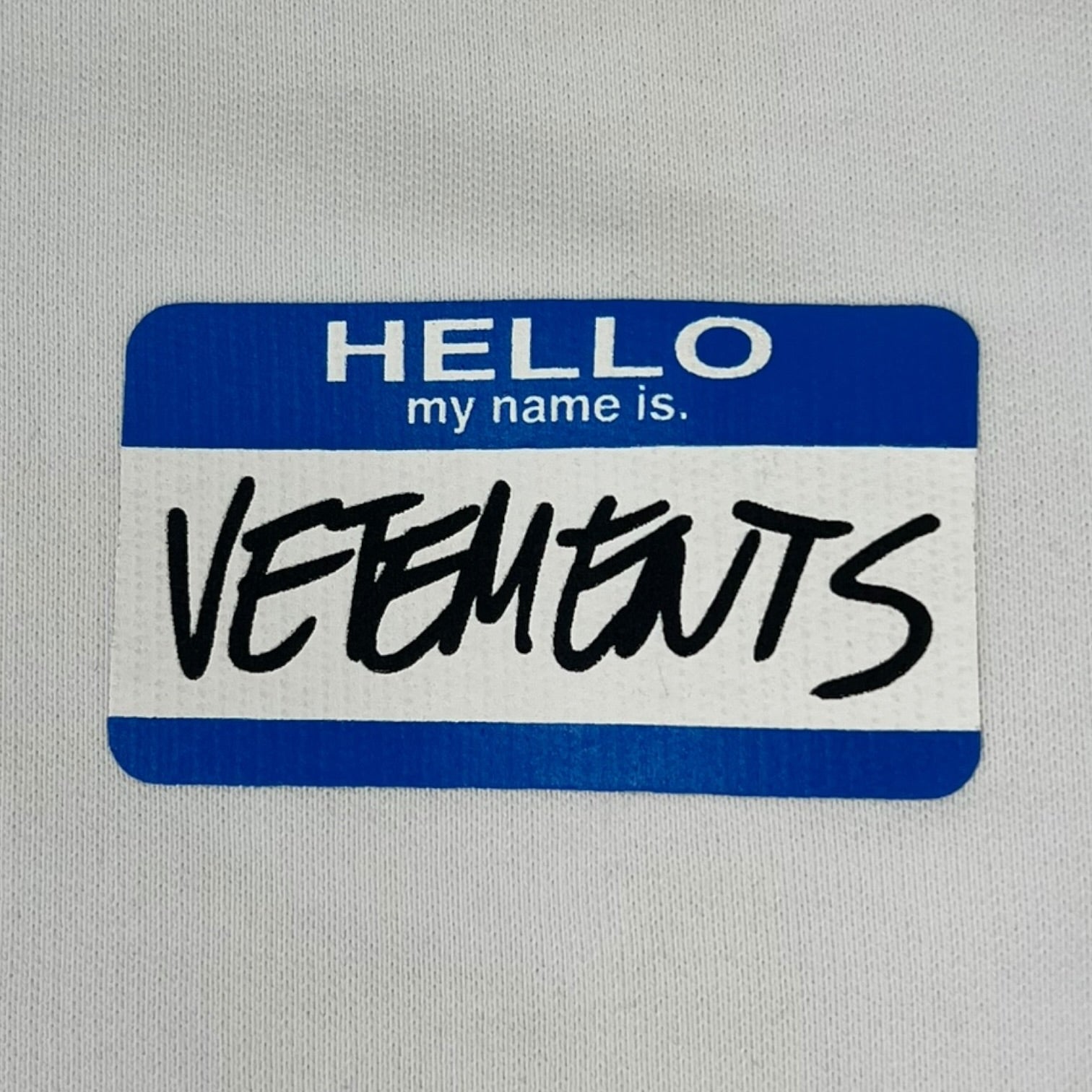 Vetements Hello My Name Is Sweatshirt White