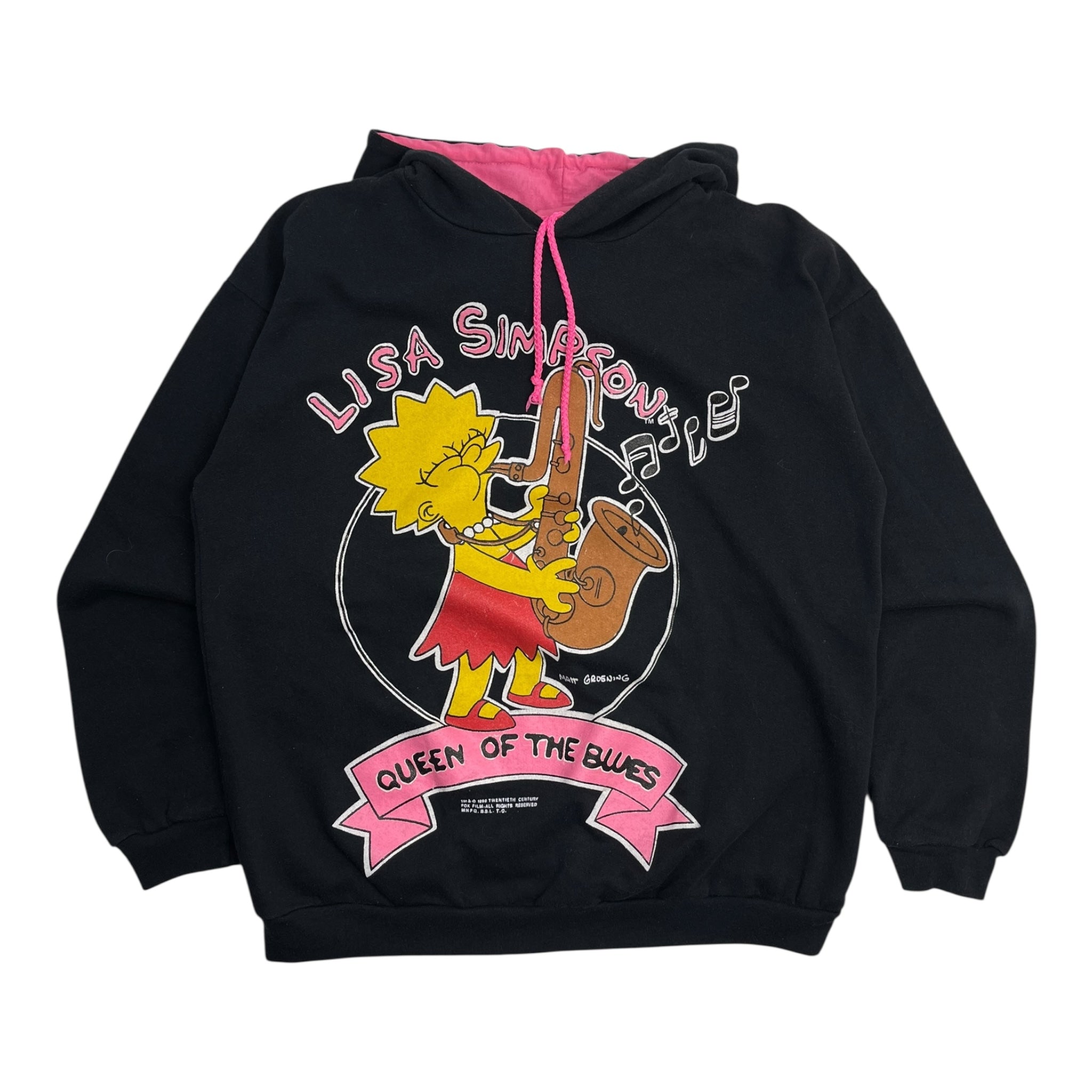 1990 The Simpsons ‘Lisa Queen Of The Blues’ Hoodie Black