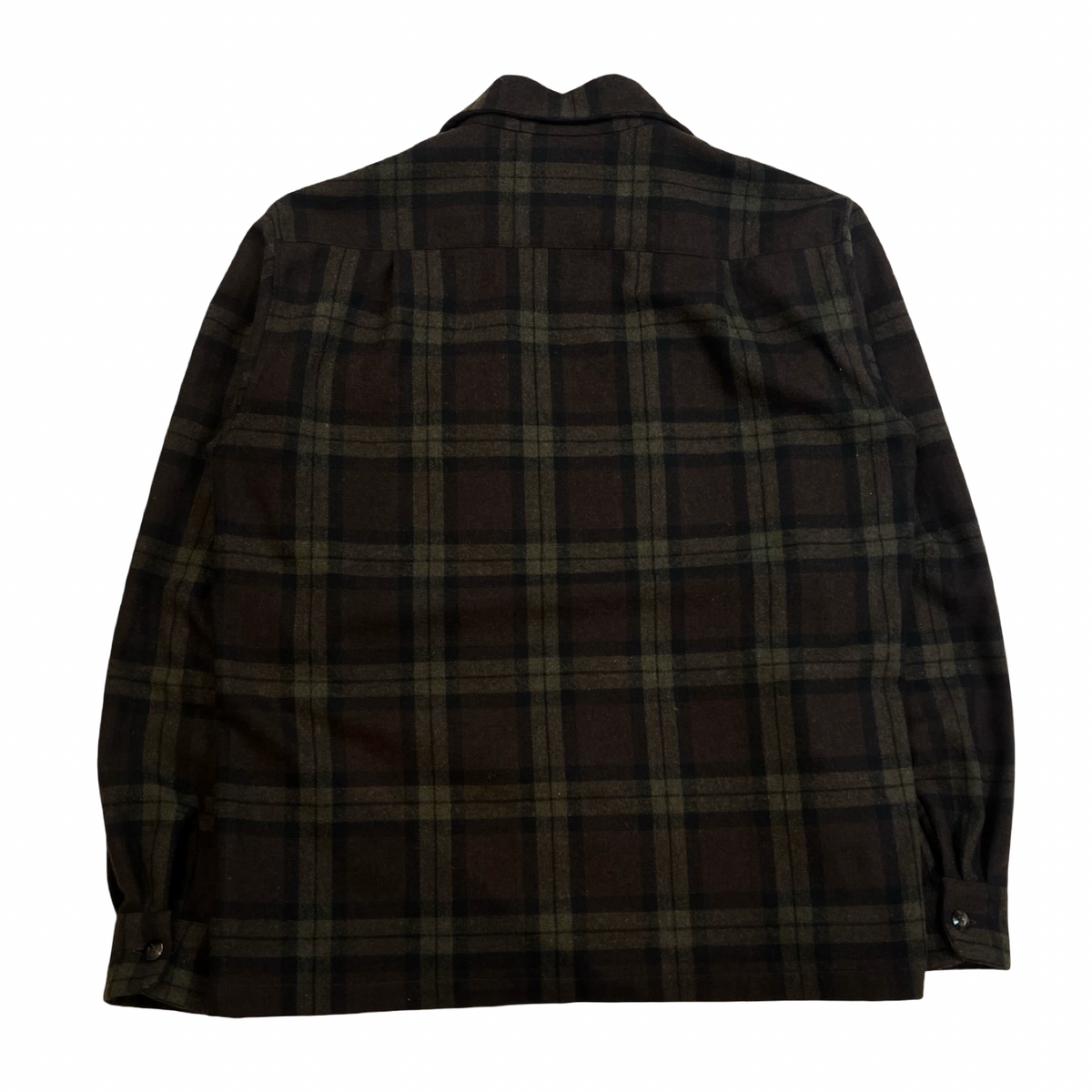 Kapital Wool Check Drizzle Open Collar Shirt Plaid