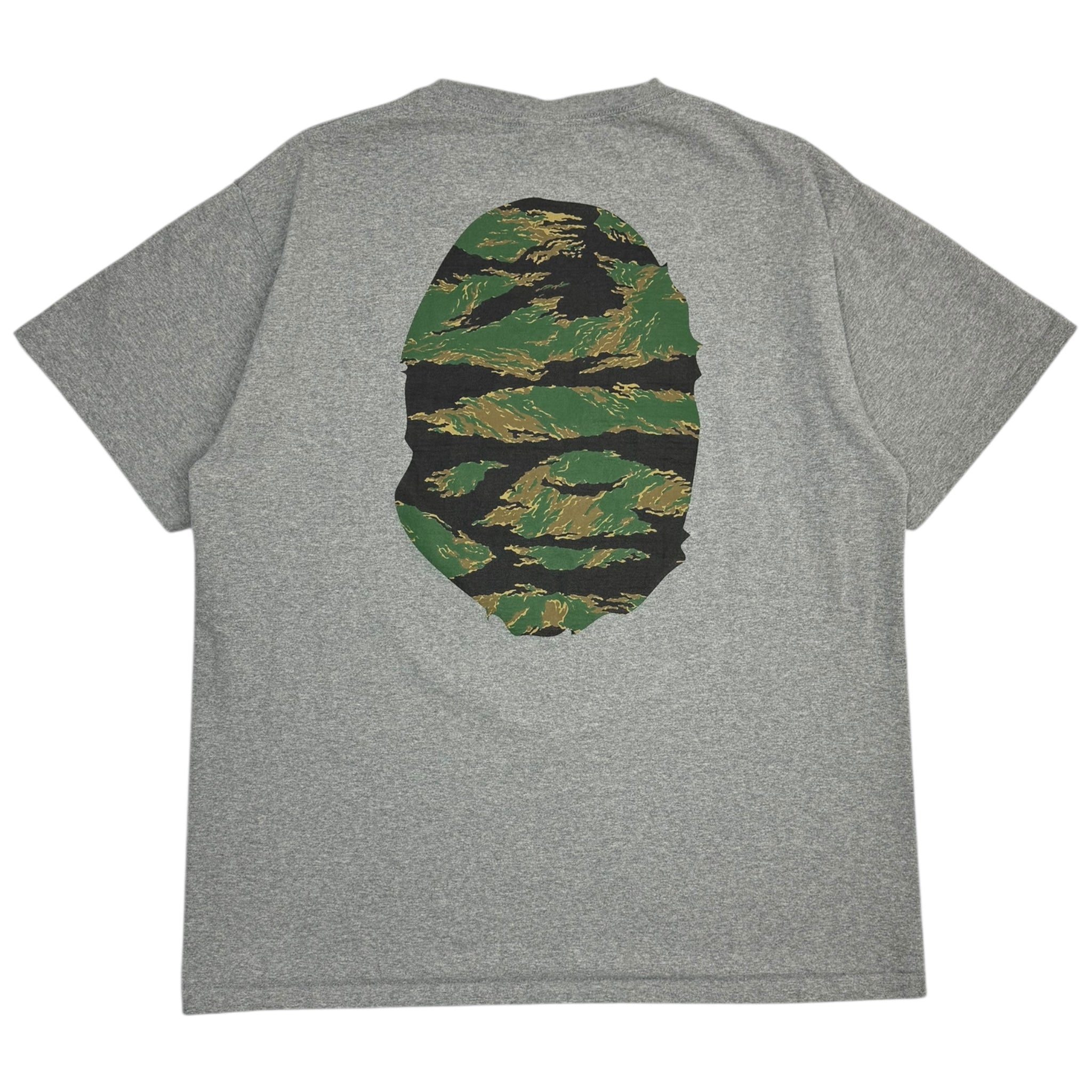 Bape Tiger Camo Big Ape Head Tee Grey