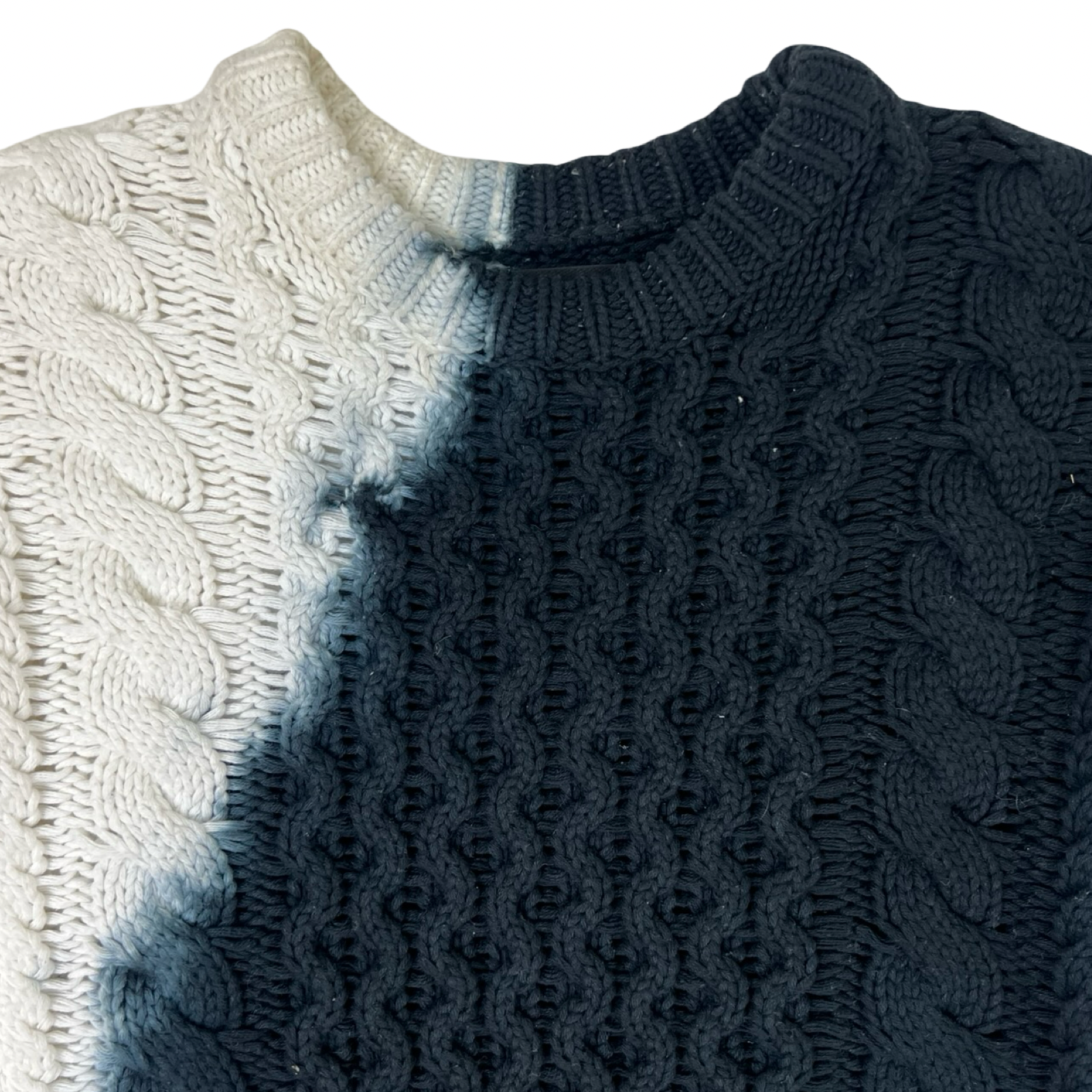 Stussy Tie-Dye Fisherman Sweater Black/White