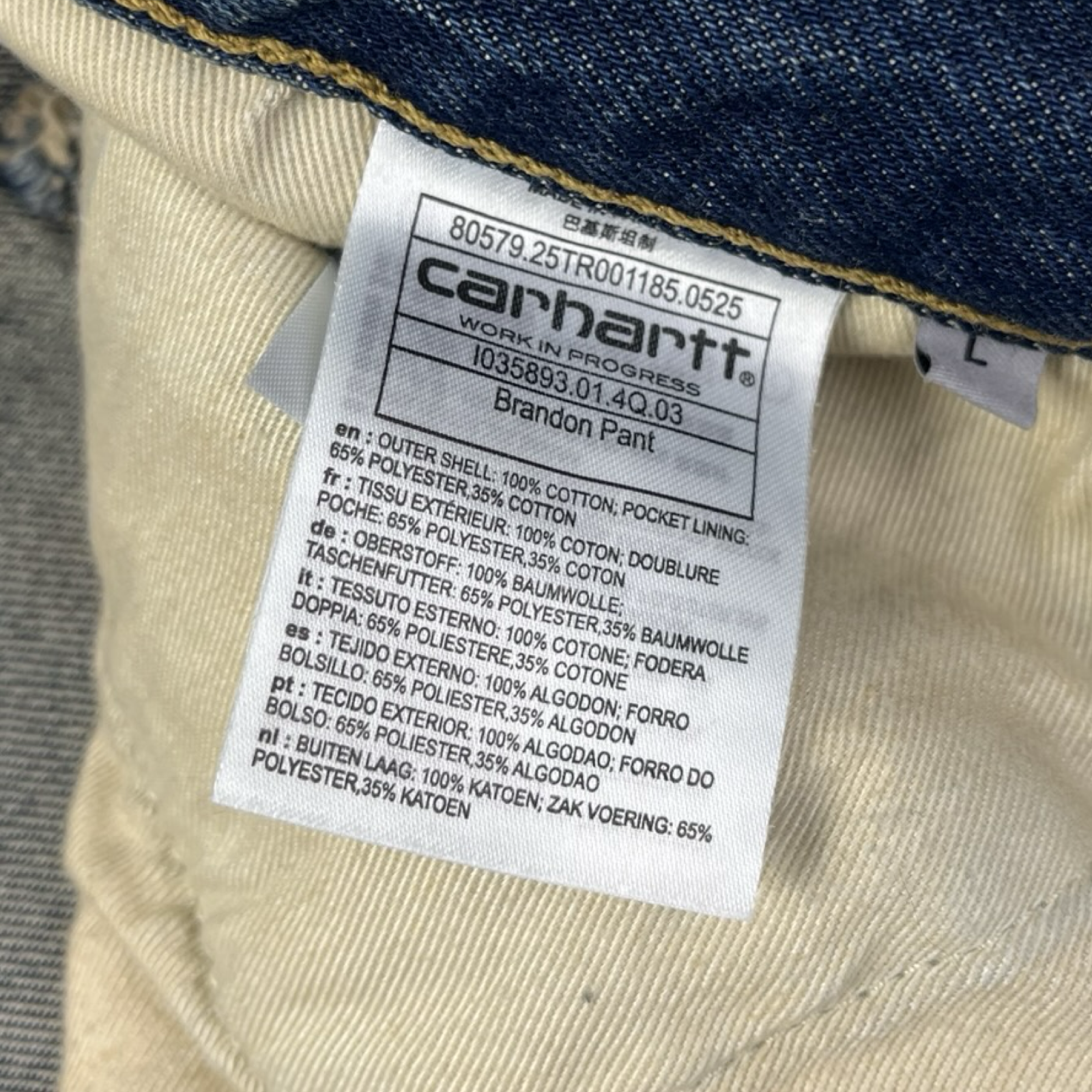 Carhartt WIP Brandon Pant Medium Washed