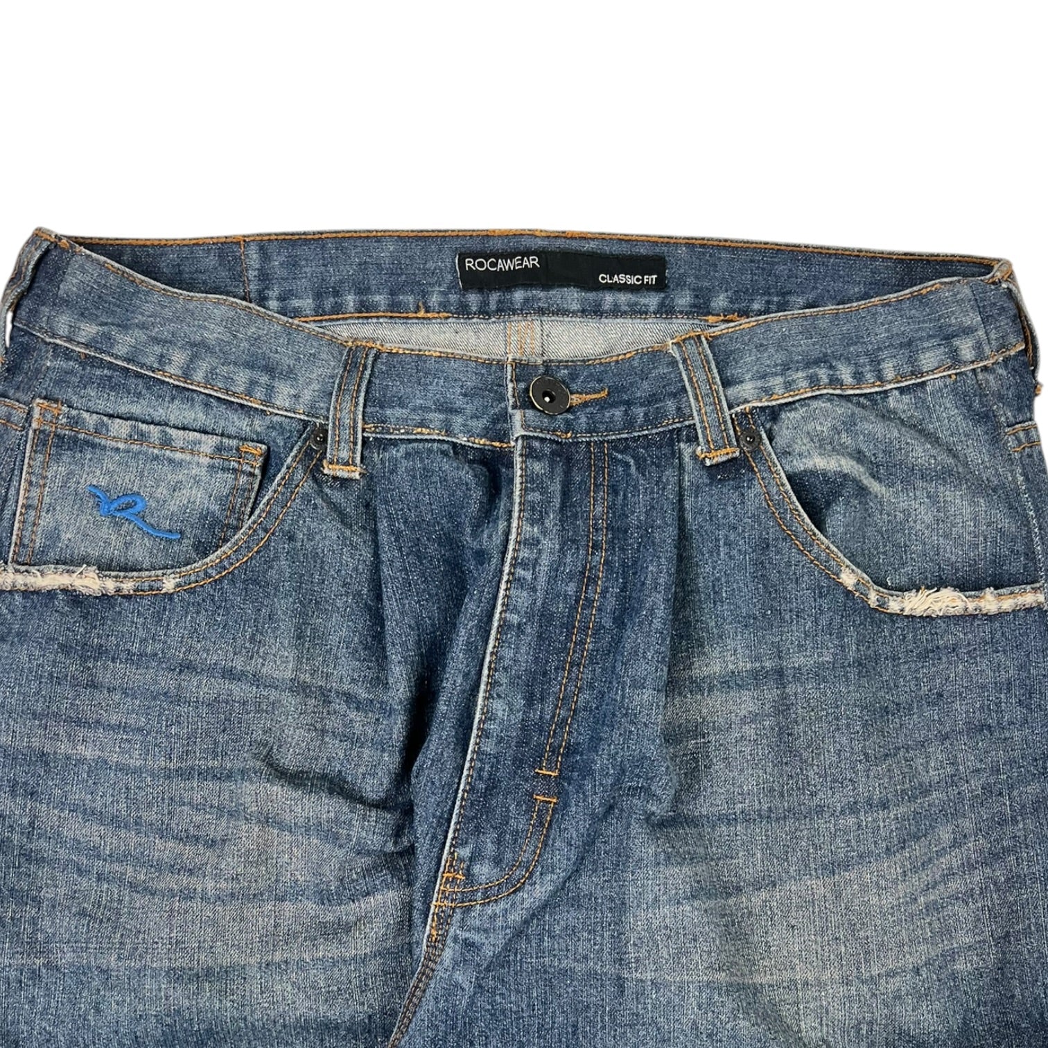 Rocawear Classic Fit Straight Leg Jeans Medium Blue Wash