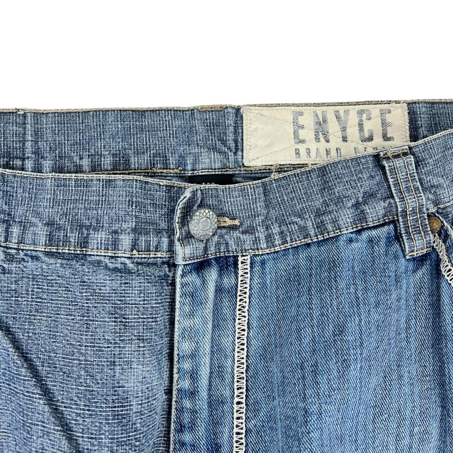 Enyce Patchwork Carpenter Baggy Blue Denim Jeans