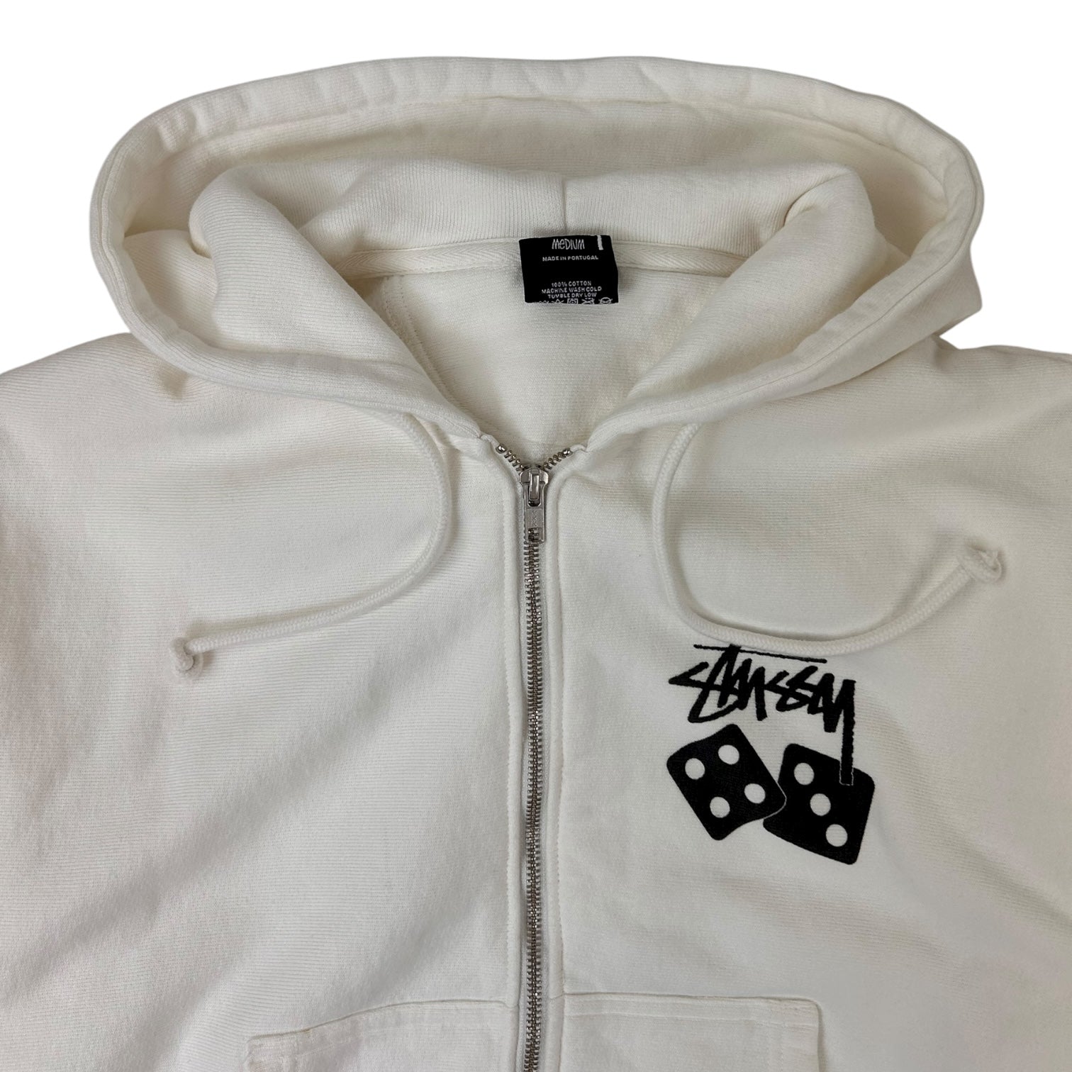 Stussy Dice Zip Up Hoodie White