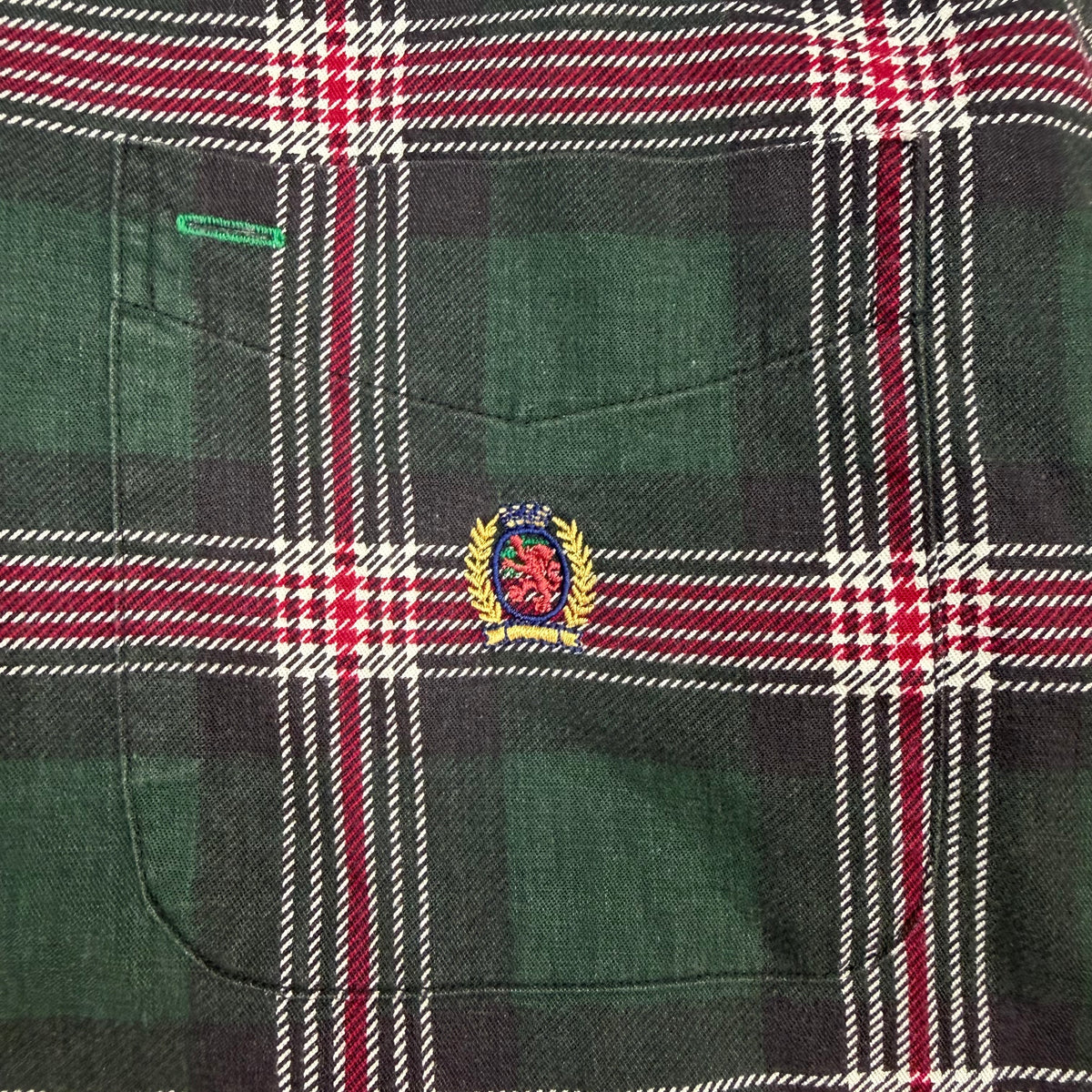 Vintage Tommy Hilfiger Plaid Button Up Green/Red