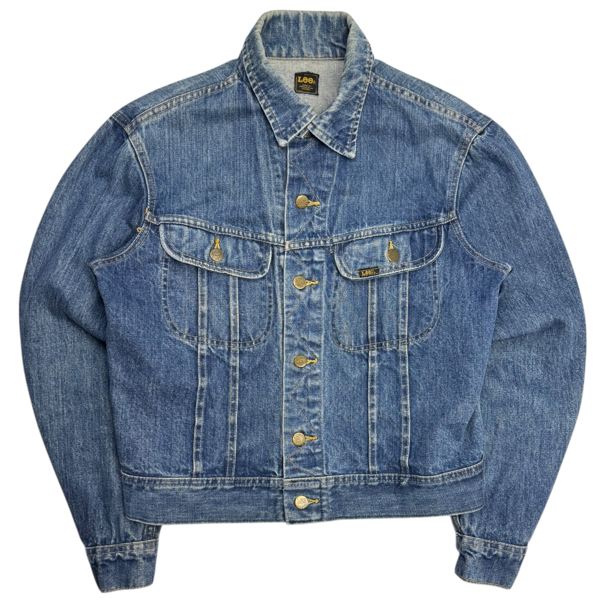 Vintage Lee Trucker Denim Jacket Worn In Indigo