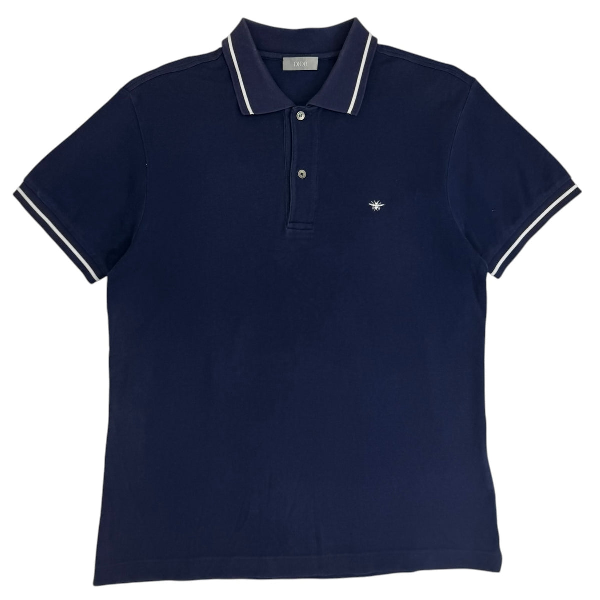 Dior Bee Embroidered Polo Navy