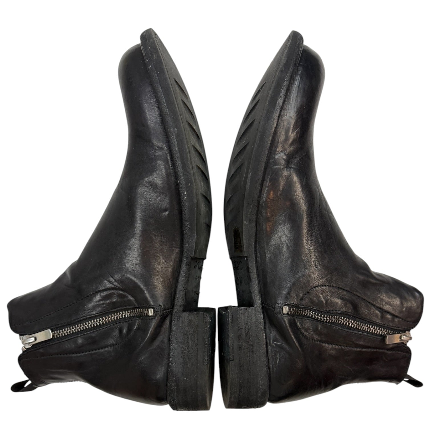 Officine Creative Double Zip Leather Boots (Used)