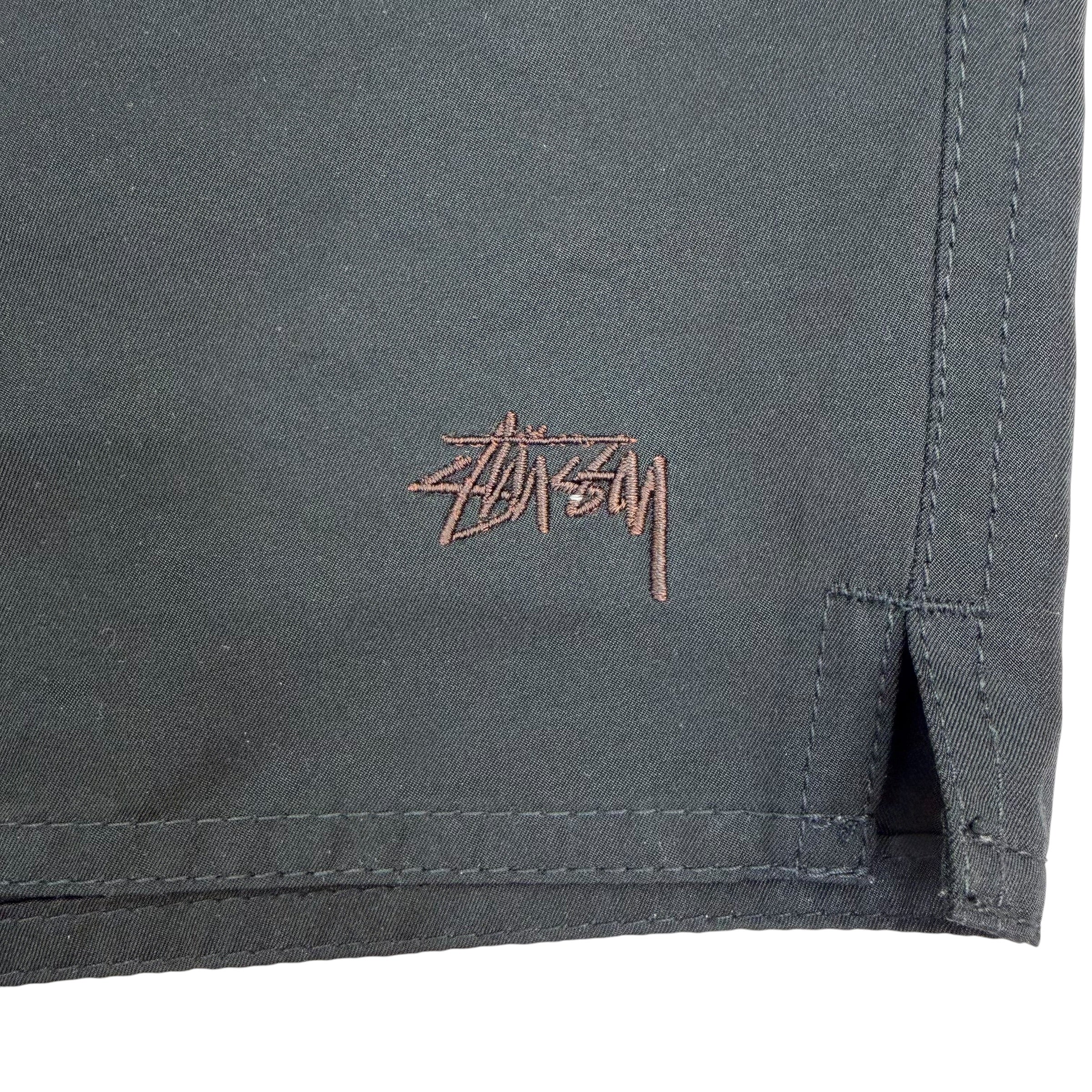 Stussy Waistband Logo Swim Shorts Black