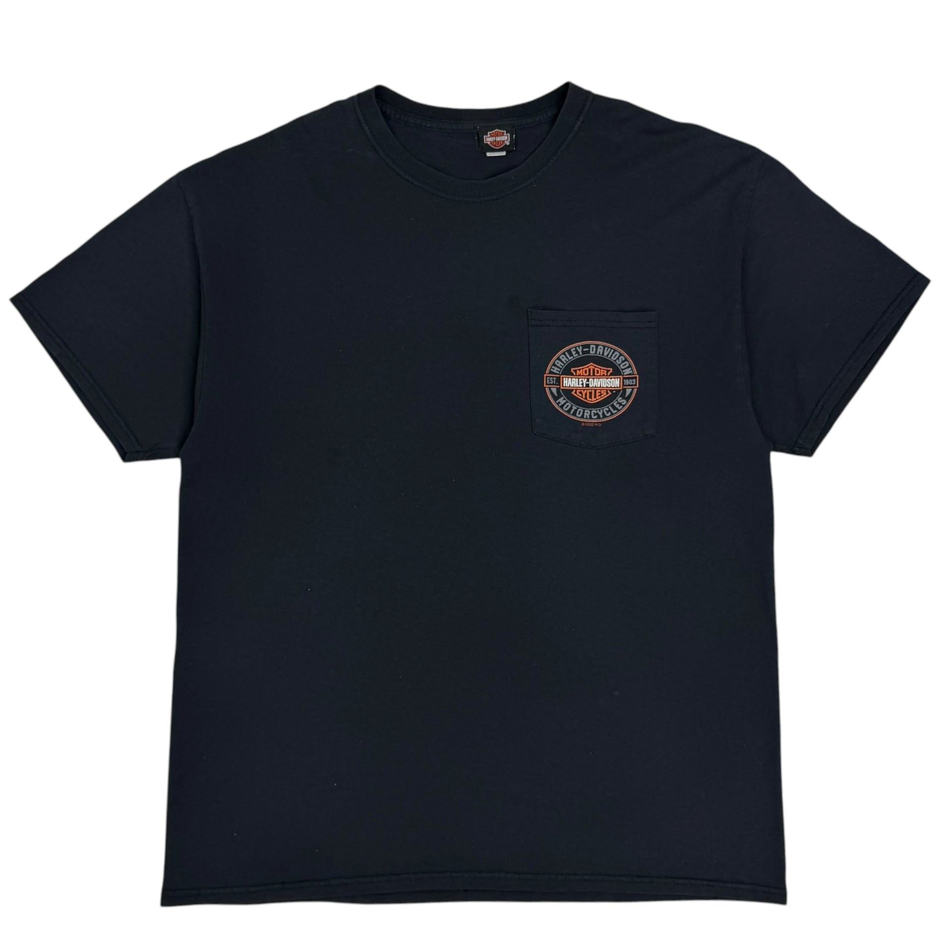 Harley Davidson Lake Havasu Arizona London Bridge Pocket Tee Black