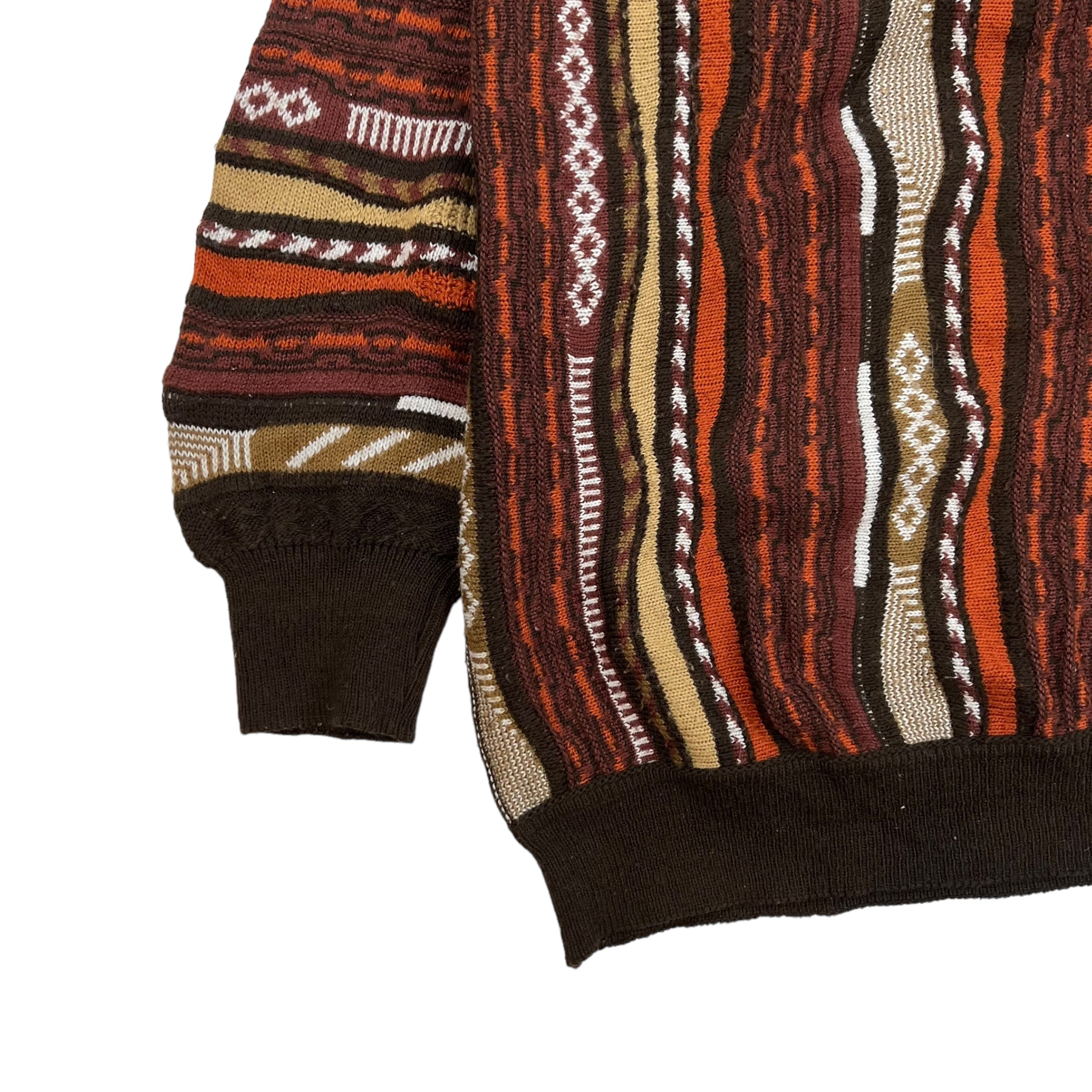 Vintage Coogi Style Knit Sweater Brown/Orange