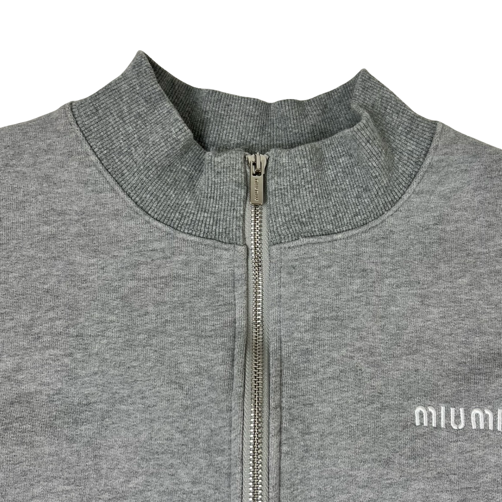 (W) Miu Miu Half-Zip Sweatshirt Grey