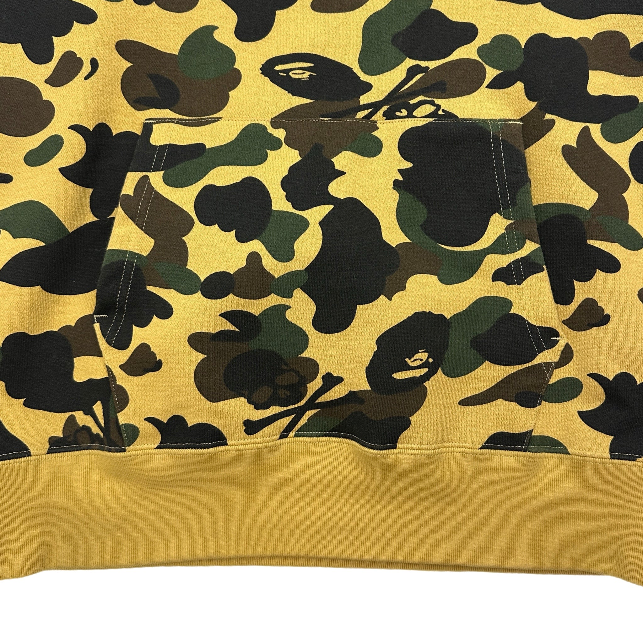 Bape x Mastermind Japan 1st Camo Embroidered Skull Hoodie Yellow