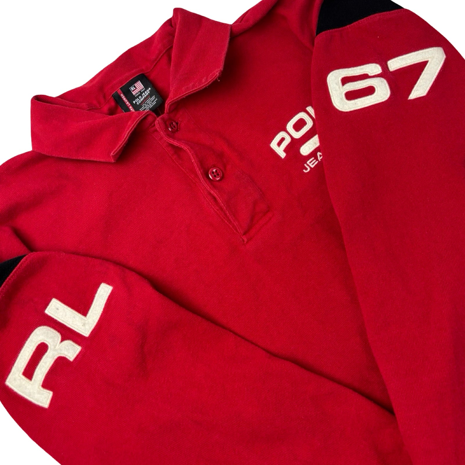 Vintage Polo Jeans Long Sleeve Polo Red