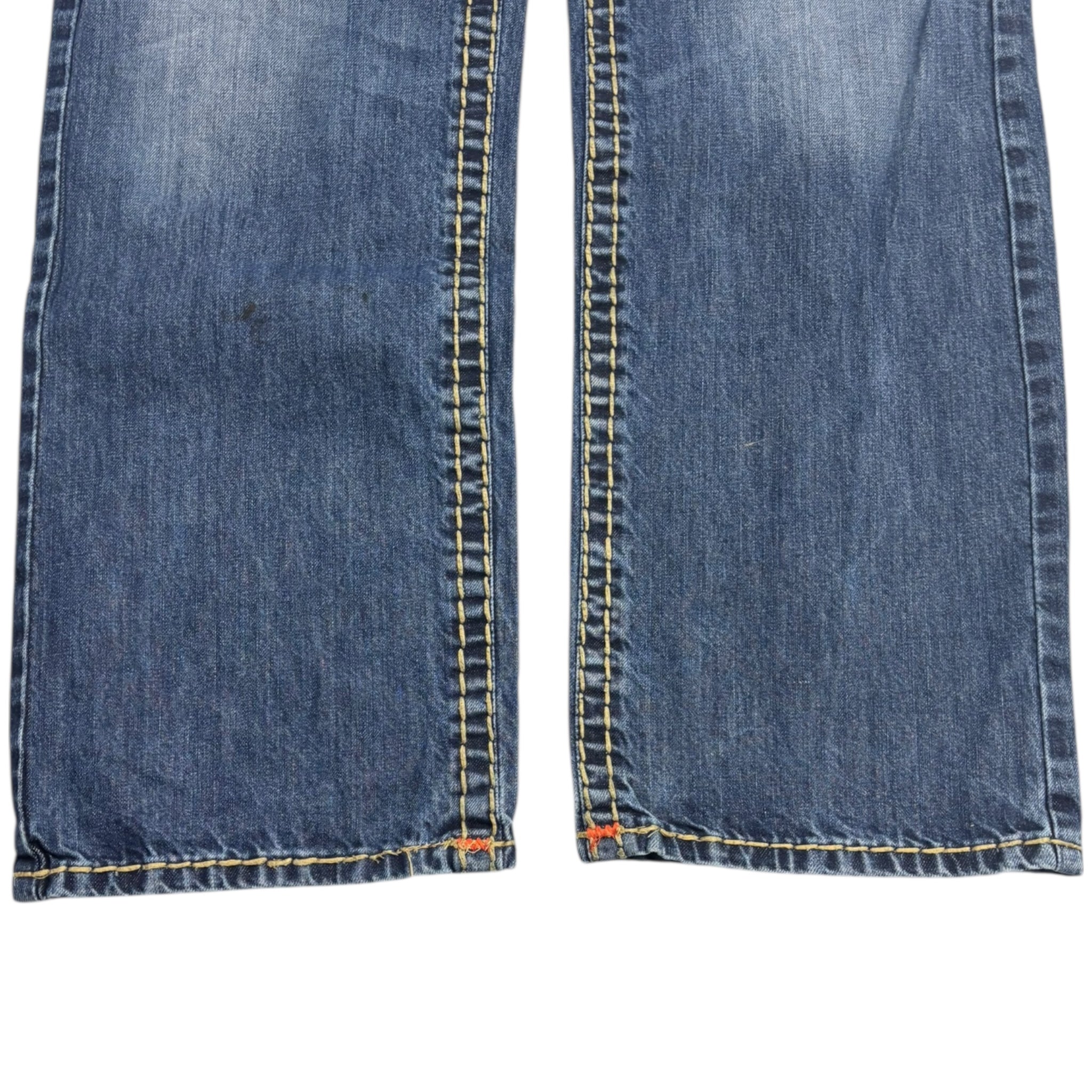 Vintage True Religion Contrast Stitched Dark Wash Denim Bottoms