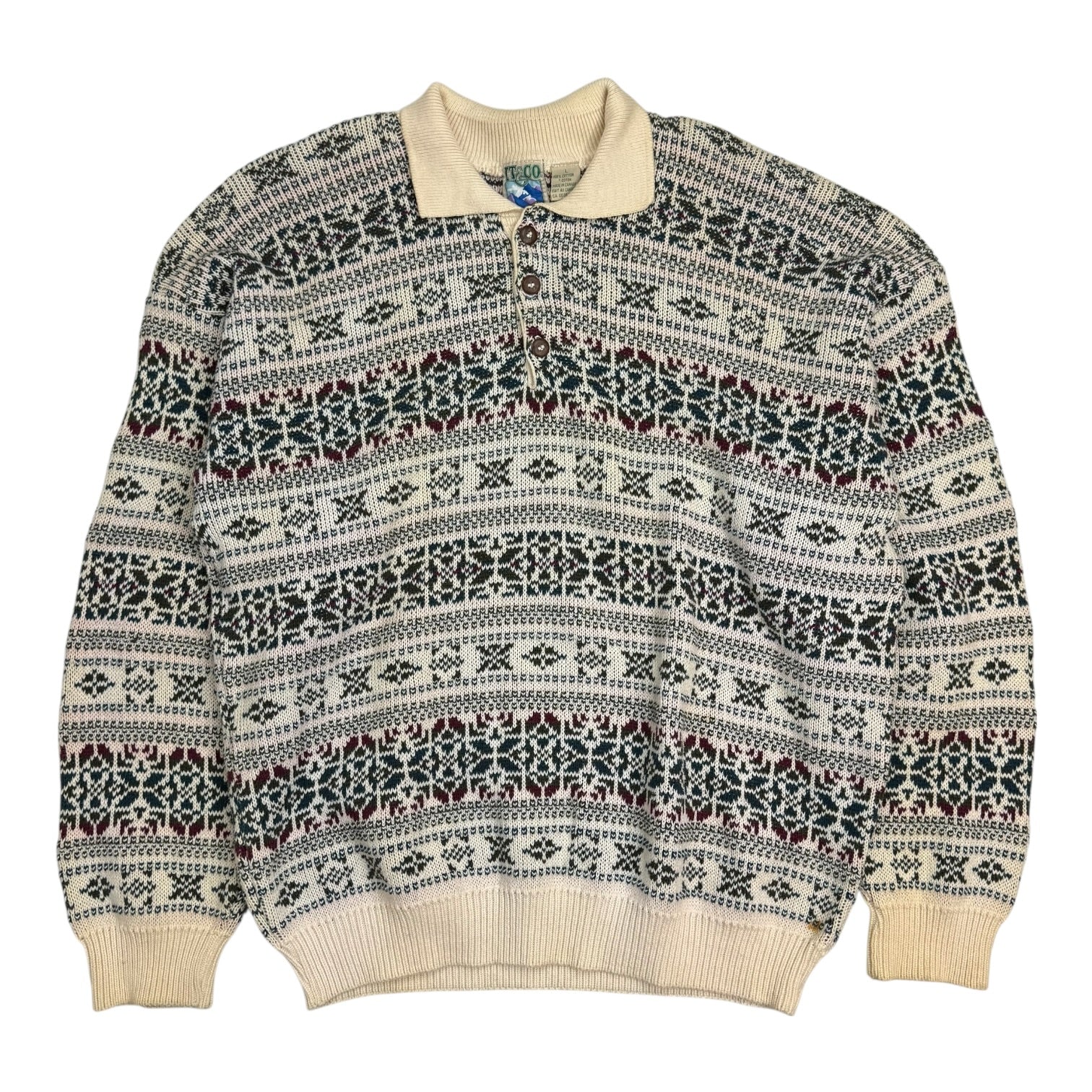 Vintage Knit Collared Knit Sweater