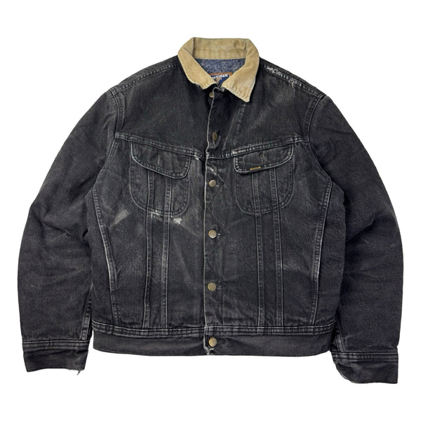 Vintage Storm Rider Mustang Denim Trucker Jacket Washed Black