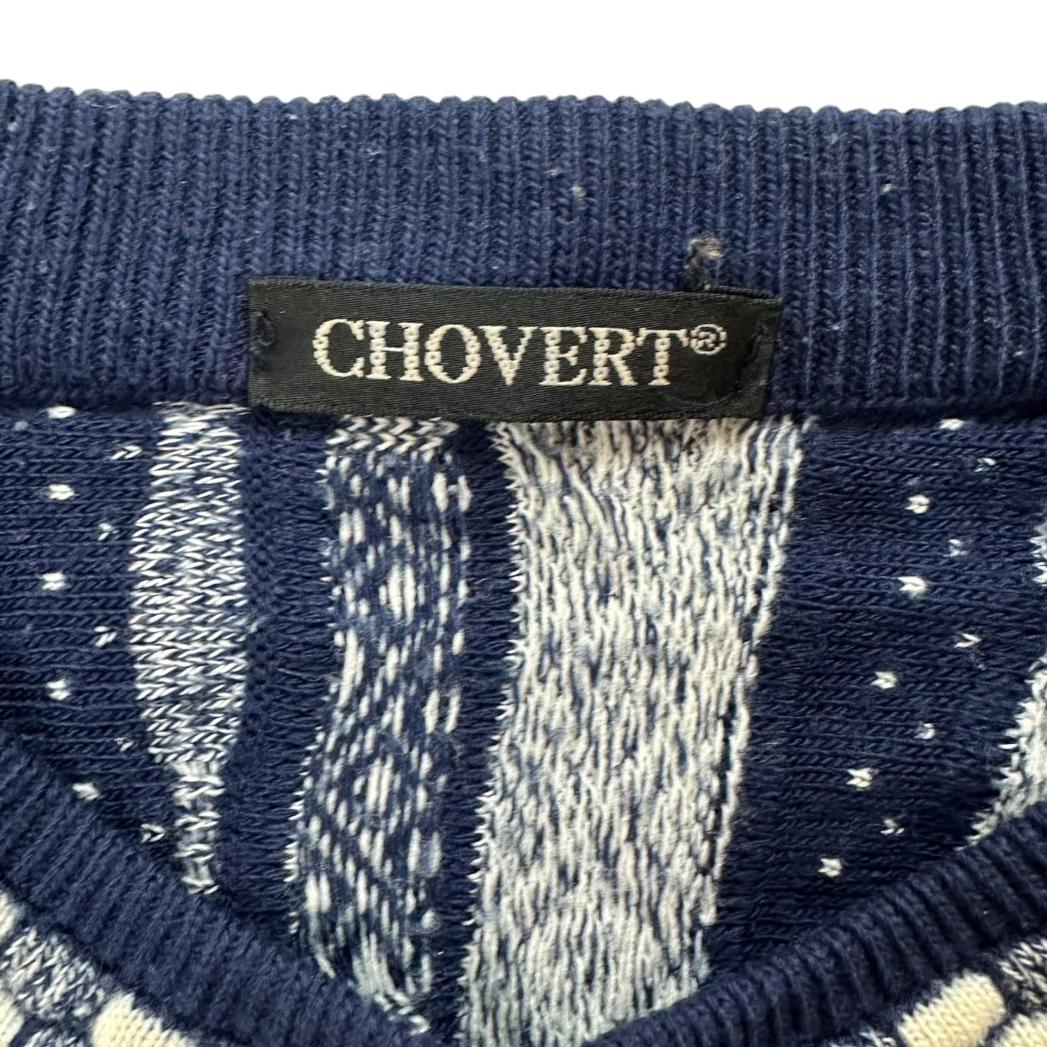 Vintage Chovert Knit Sweater Blue/White