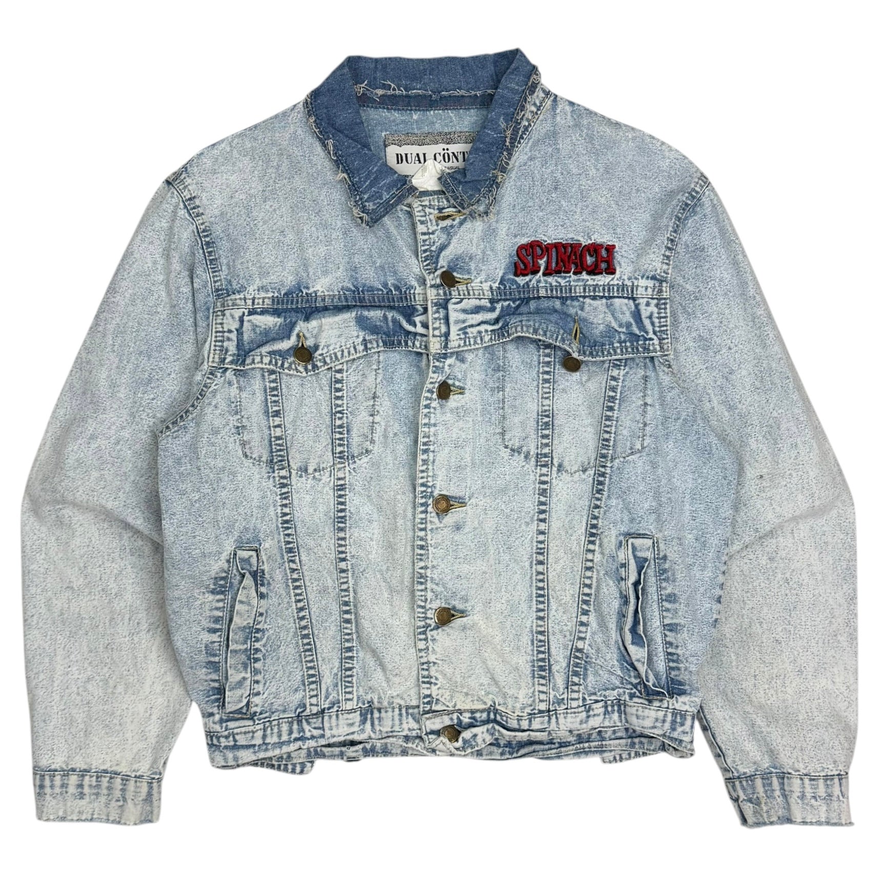 Vintage Popeye Spinach “I Yam What I Yam” Light Denim Jacket Blue