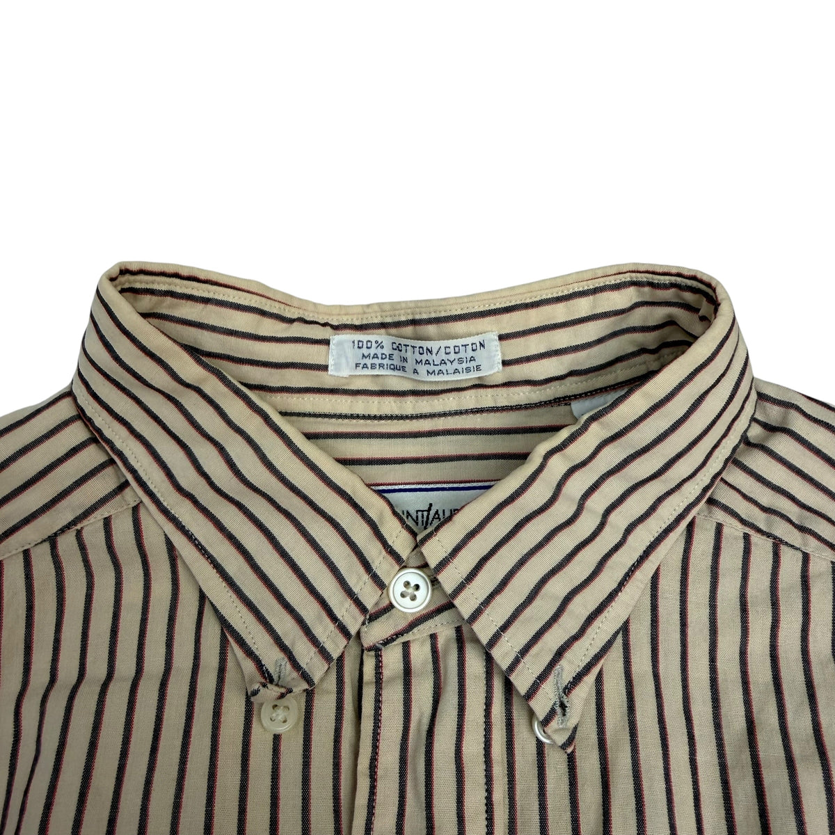 Vintage Yves Saint Lauren Striped Button Up Tan