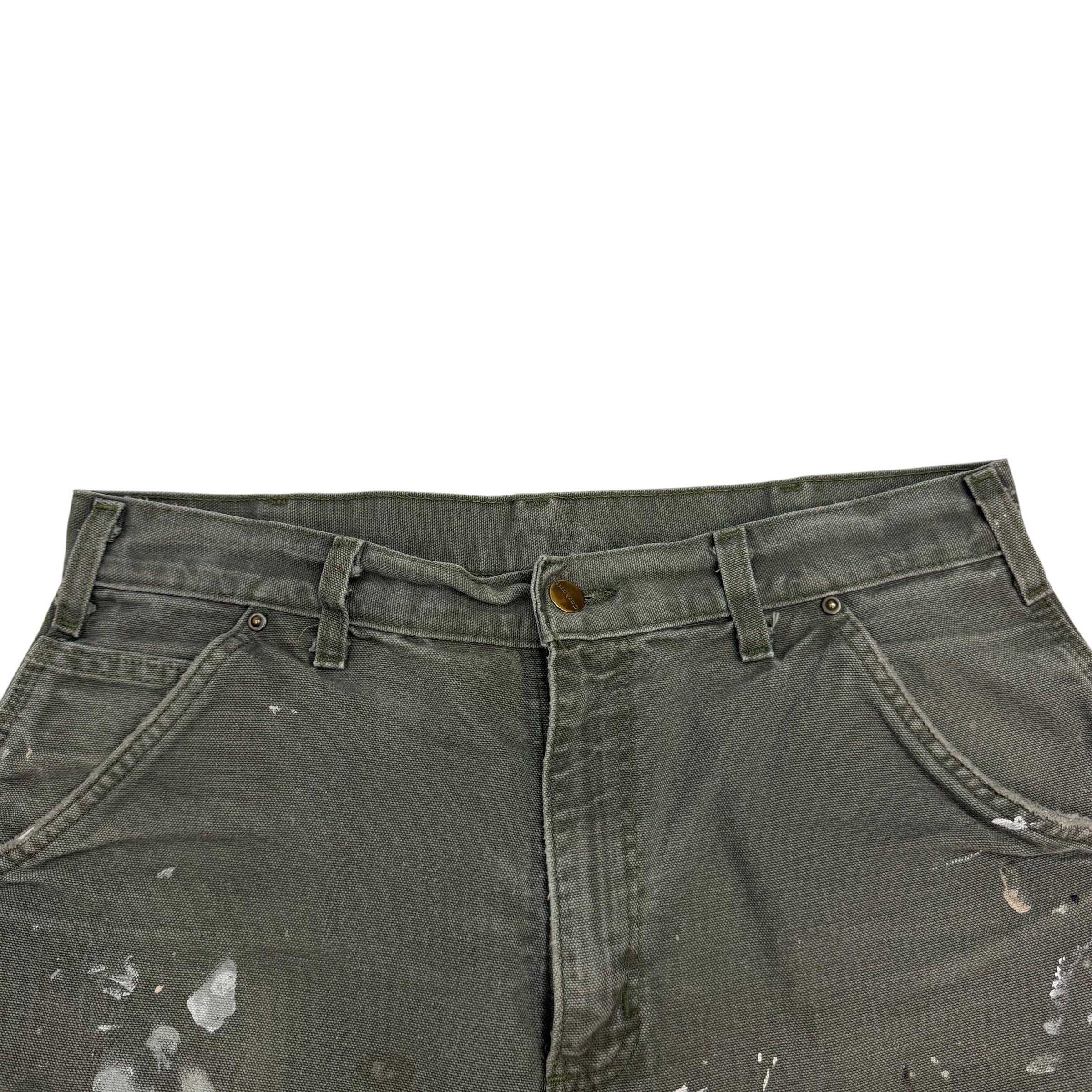 Vintage Carhartt Double Knee Paint Splatter Pants Green
