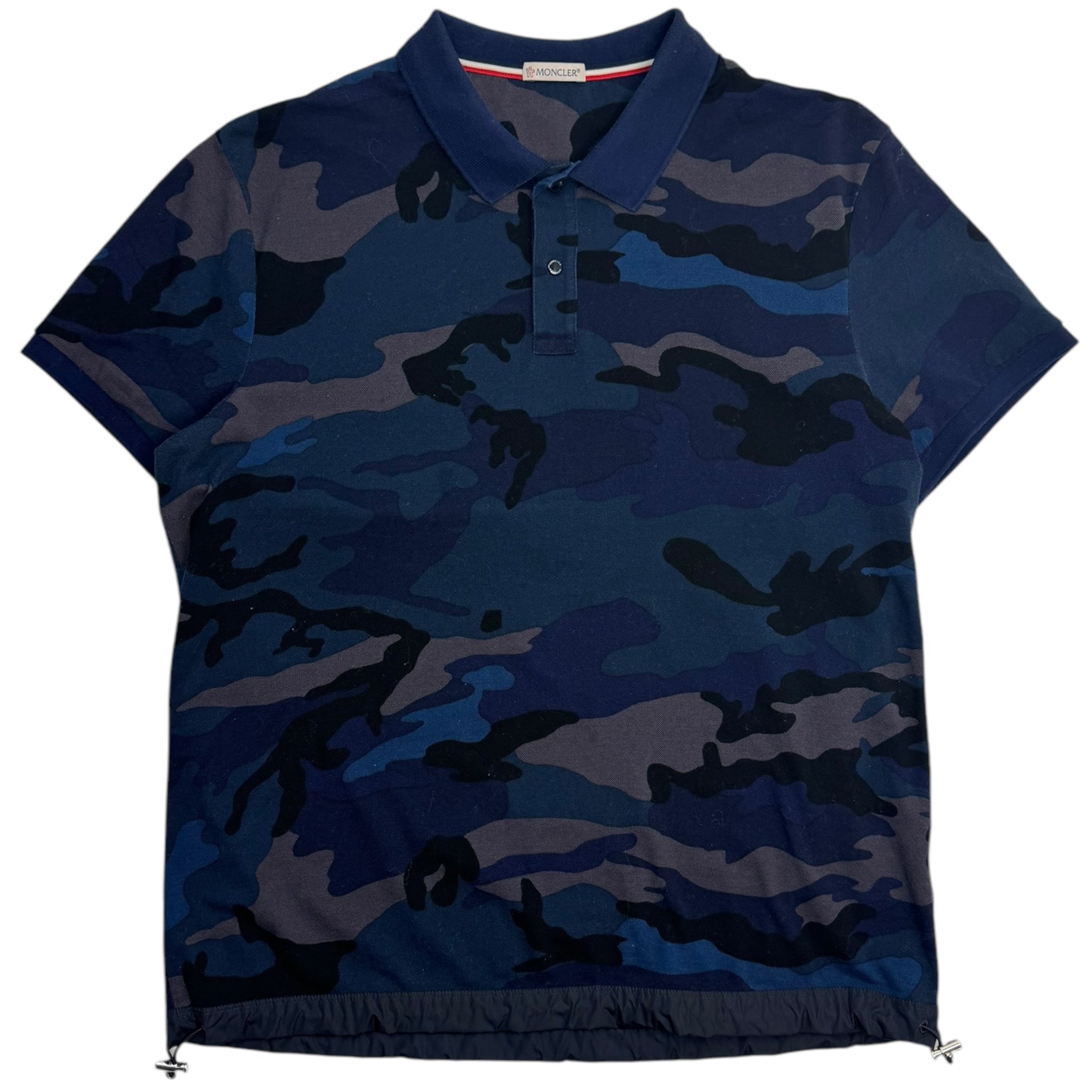 Moncler Blue Camoflage Tech Polo Shirt