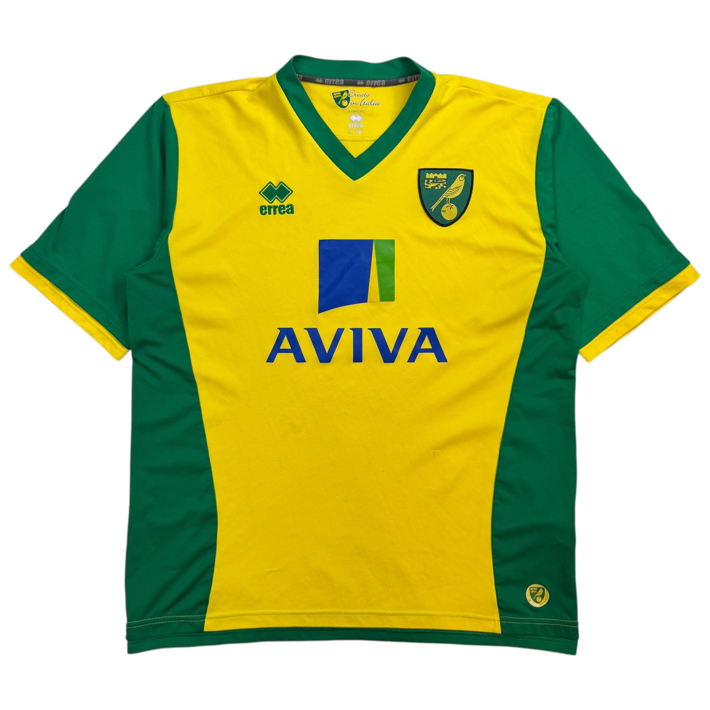 Vintage Aviva Norwich City Jersey Yellow Green