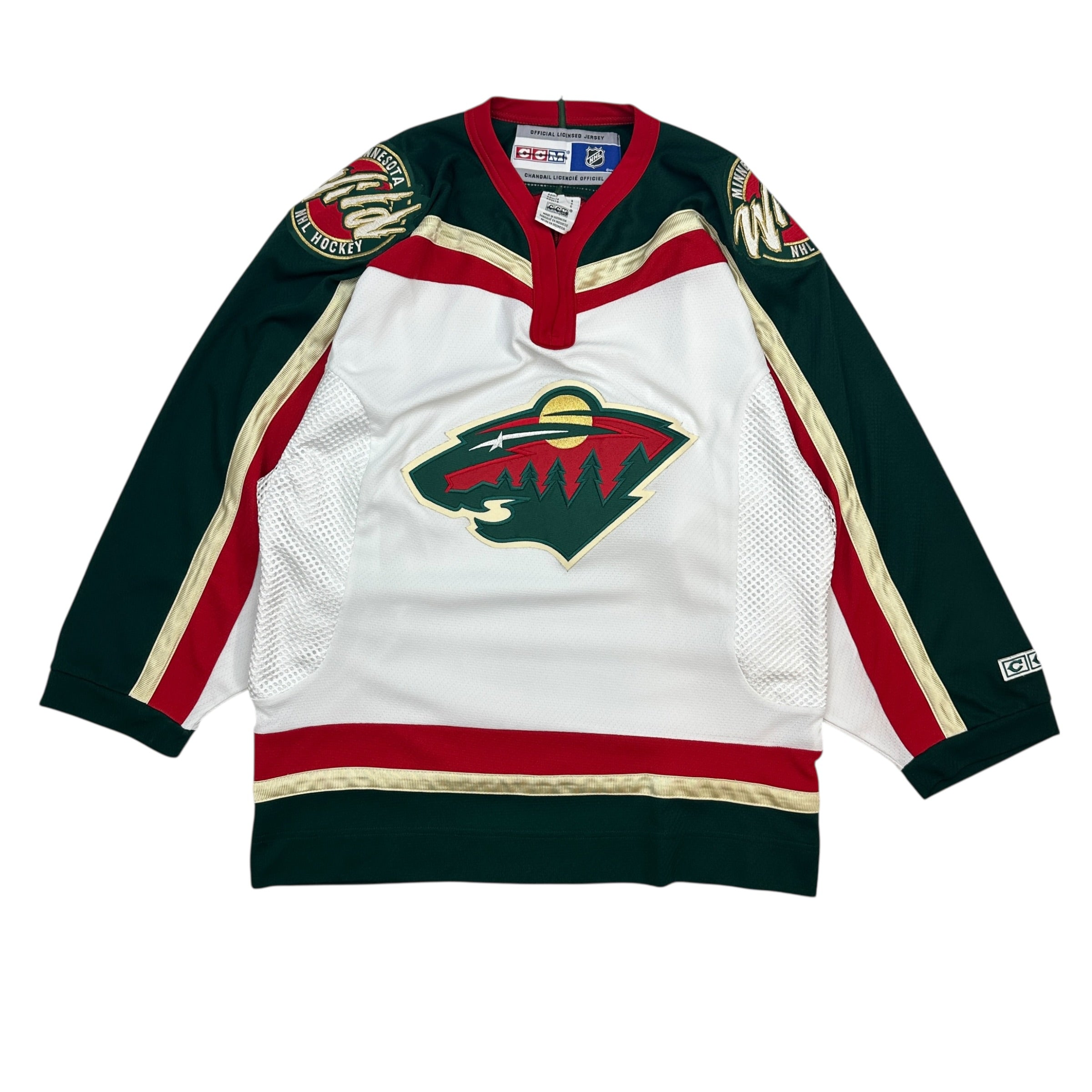 Vintage CCM Minnesota Wild Jersey White/Green