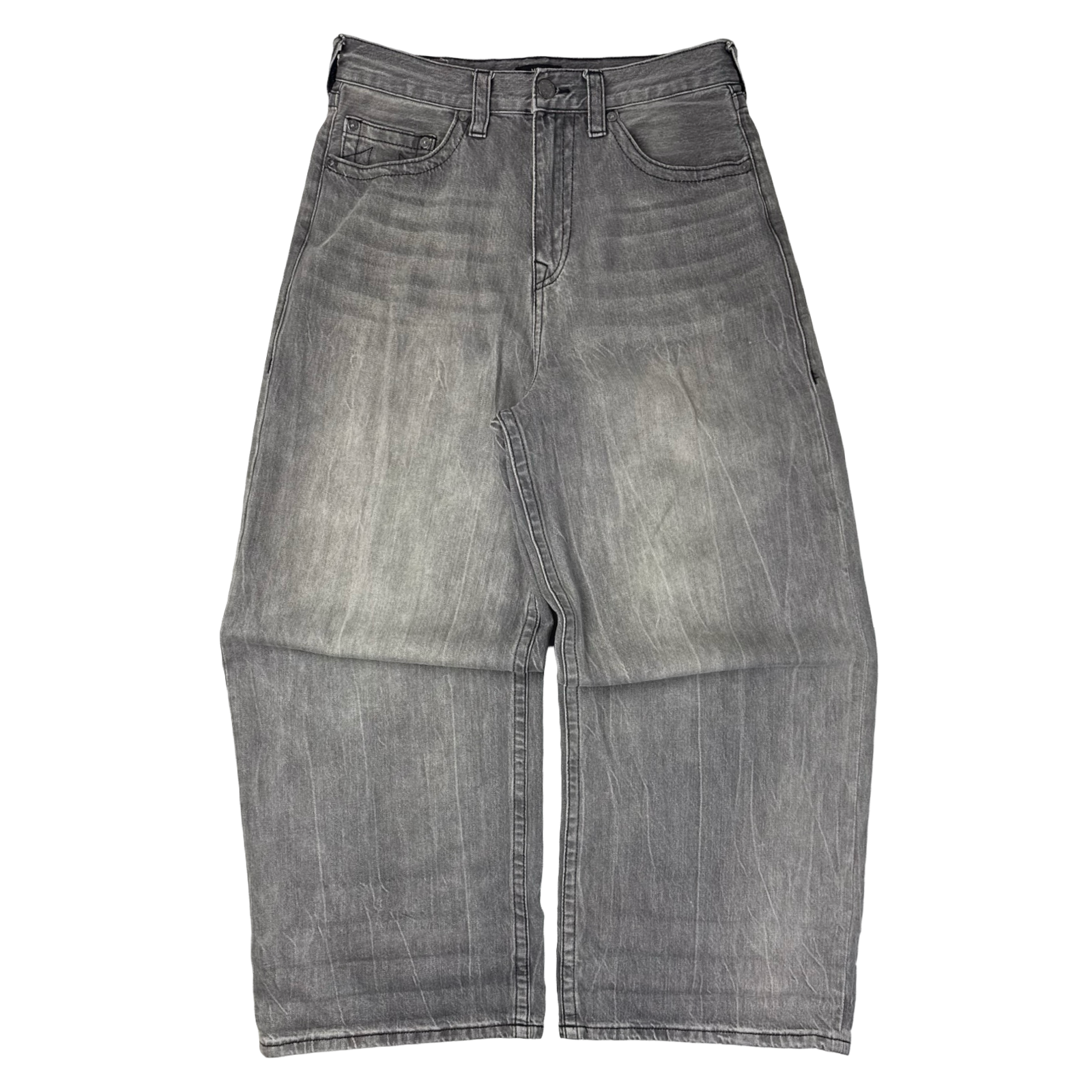 True Religion ‘Mickey’ Baggy AF Denim Bottoms Grey