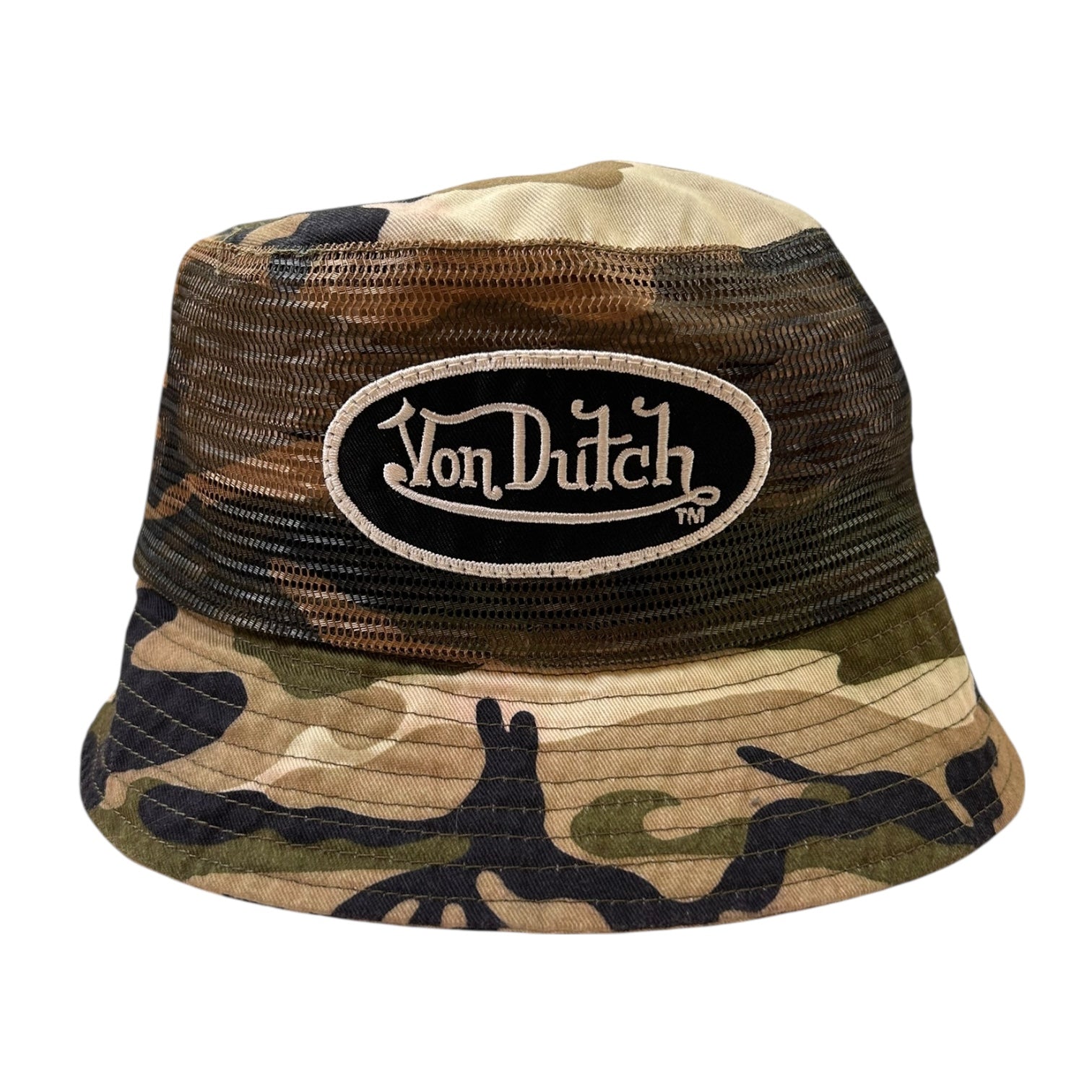 Vintage Y2K Von Dutch Bucket Hat Camo