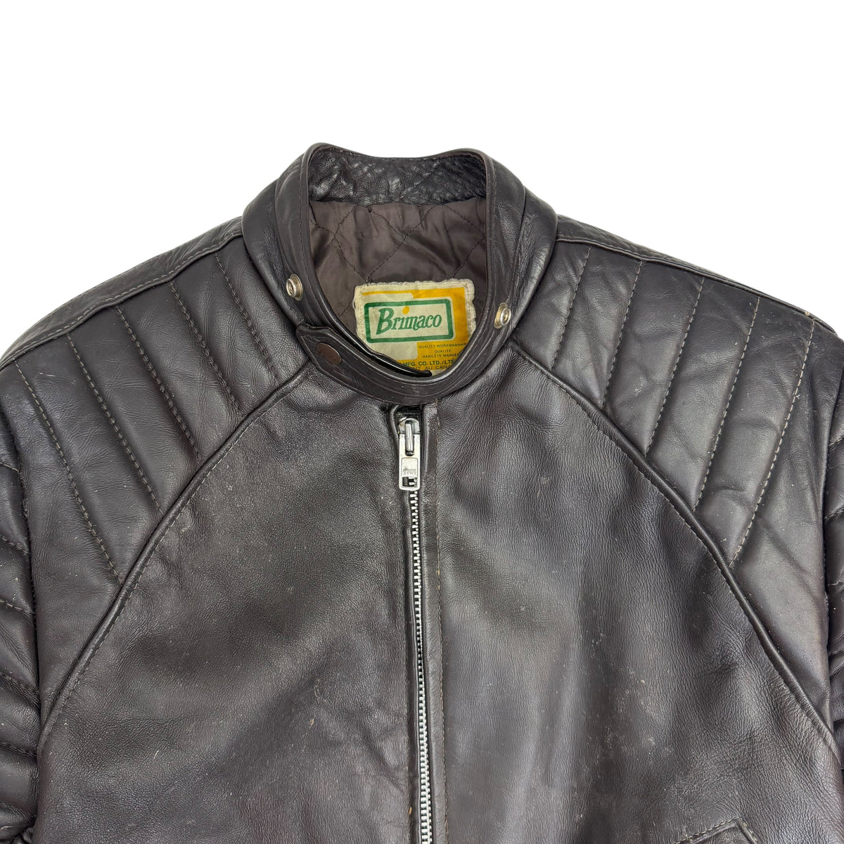 Vintage Brimaco Leather Motorcycle Jacket Black