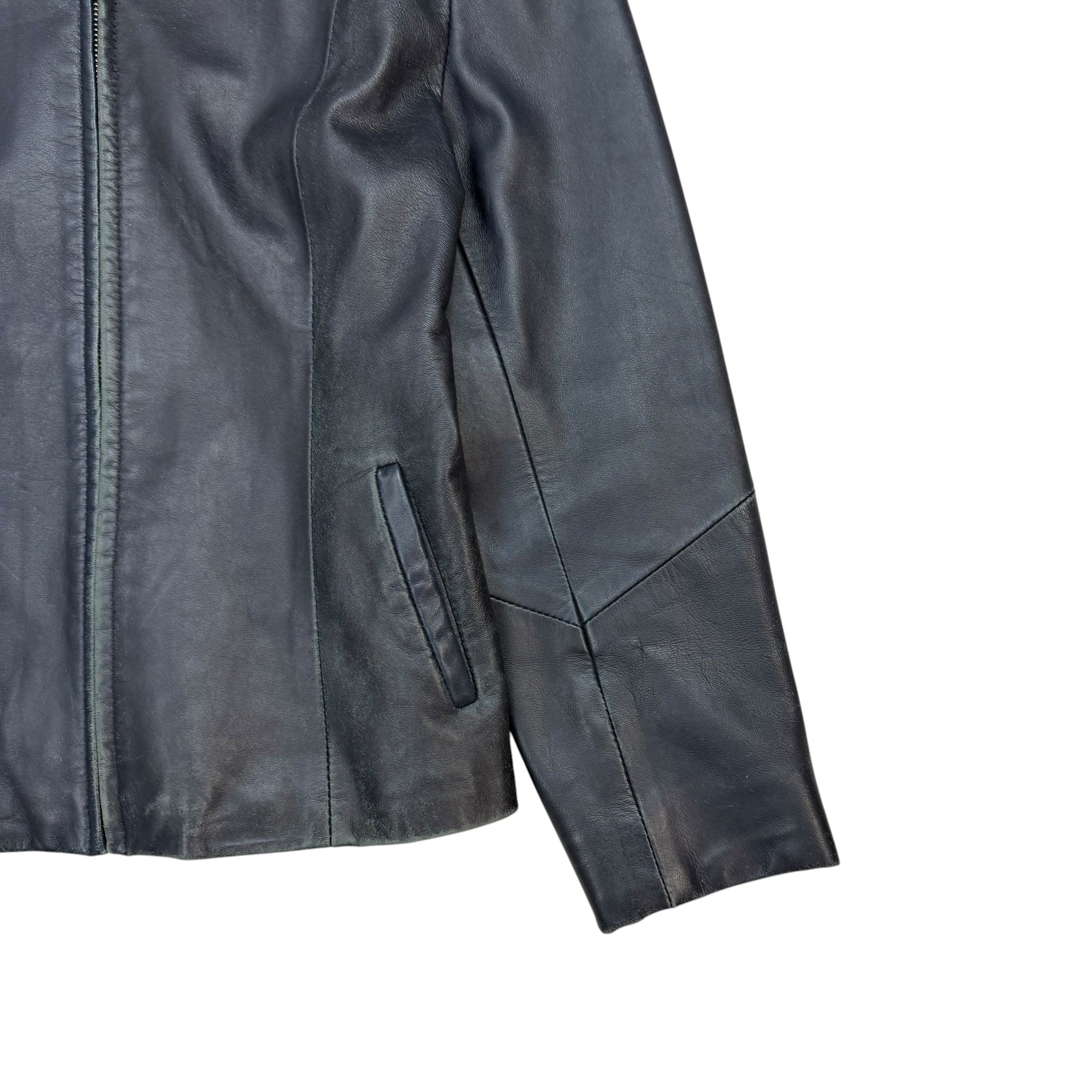 (W) Vintage Bod & Christensen Leather Jacket Black