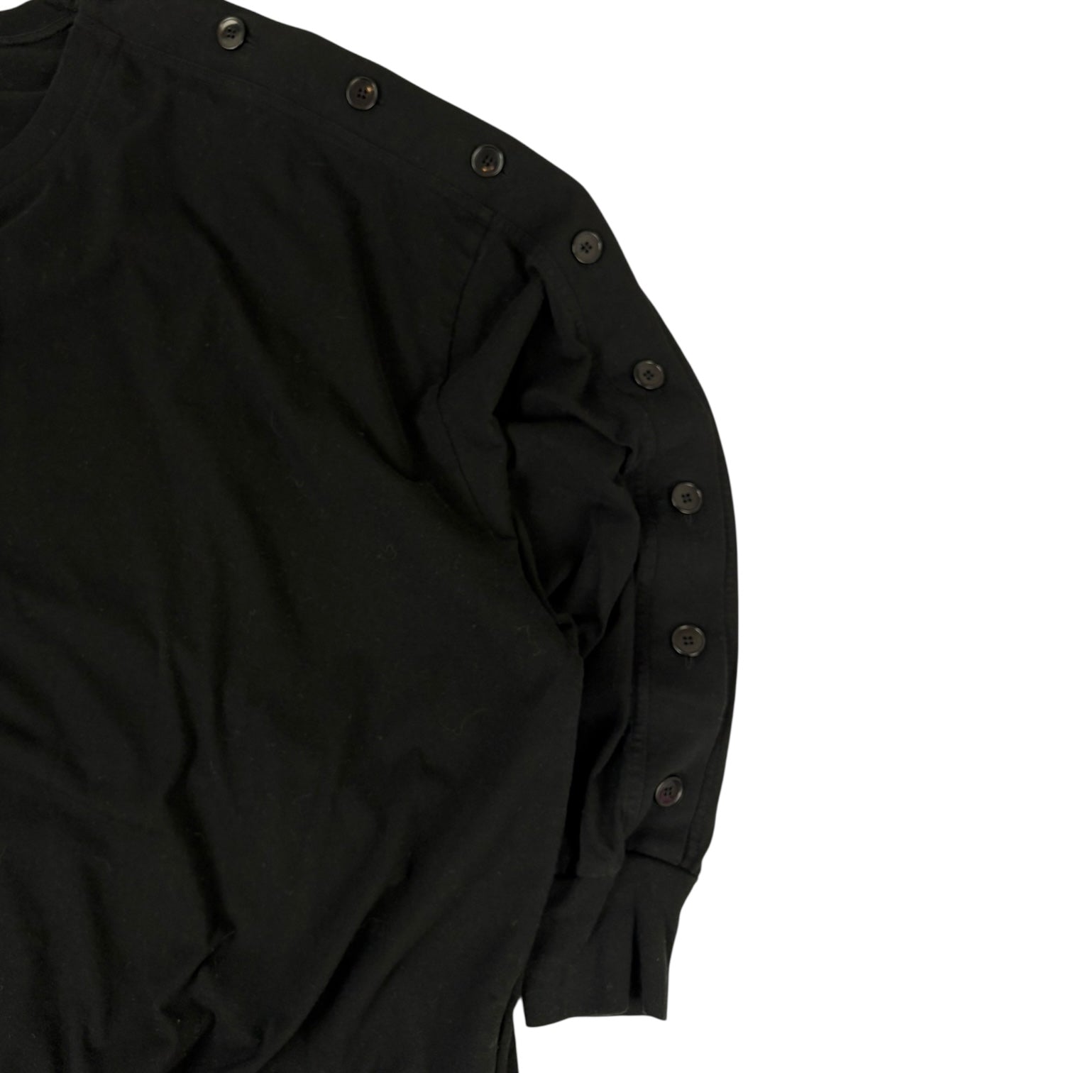 (W) W Group Buttton Crewneck Black