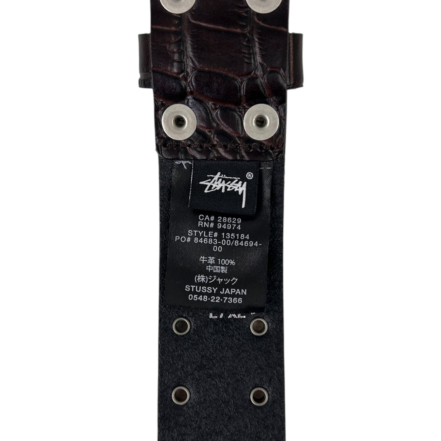 Stussy 8 Ball Studded Belt Brown