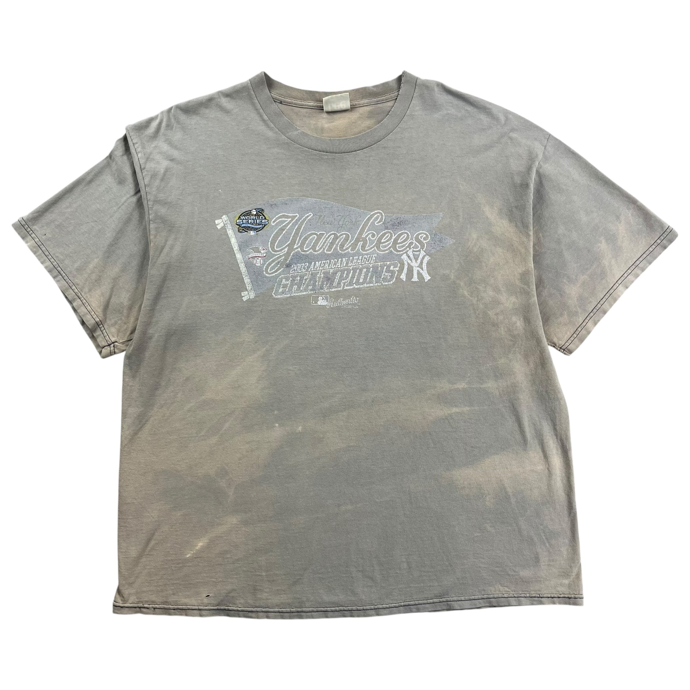 2003 New York Yankees Tee Faded Tie Dye Grey