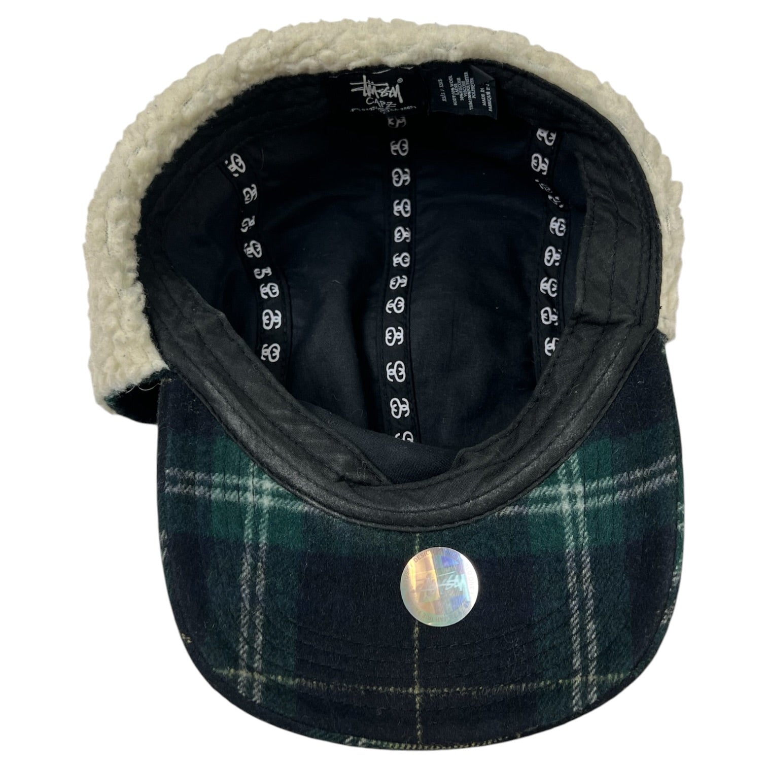 Stussy Trapper Hat Green Plaid Pattern