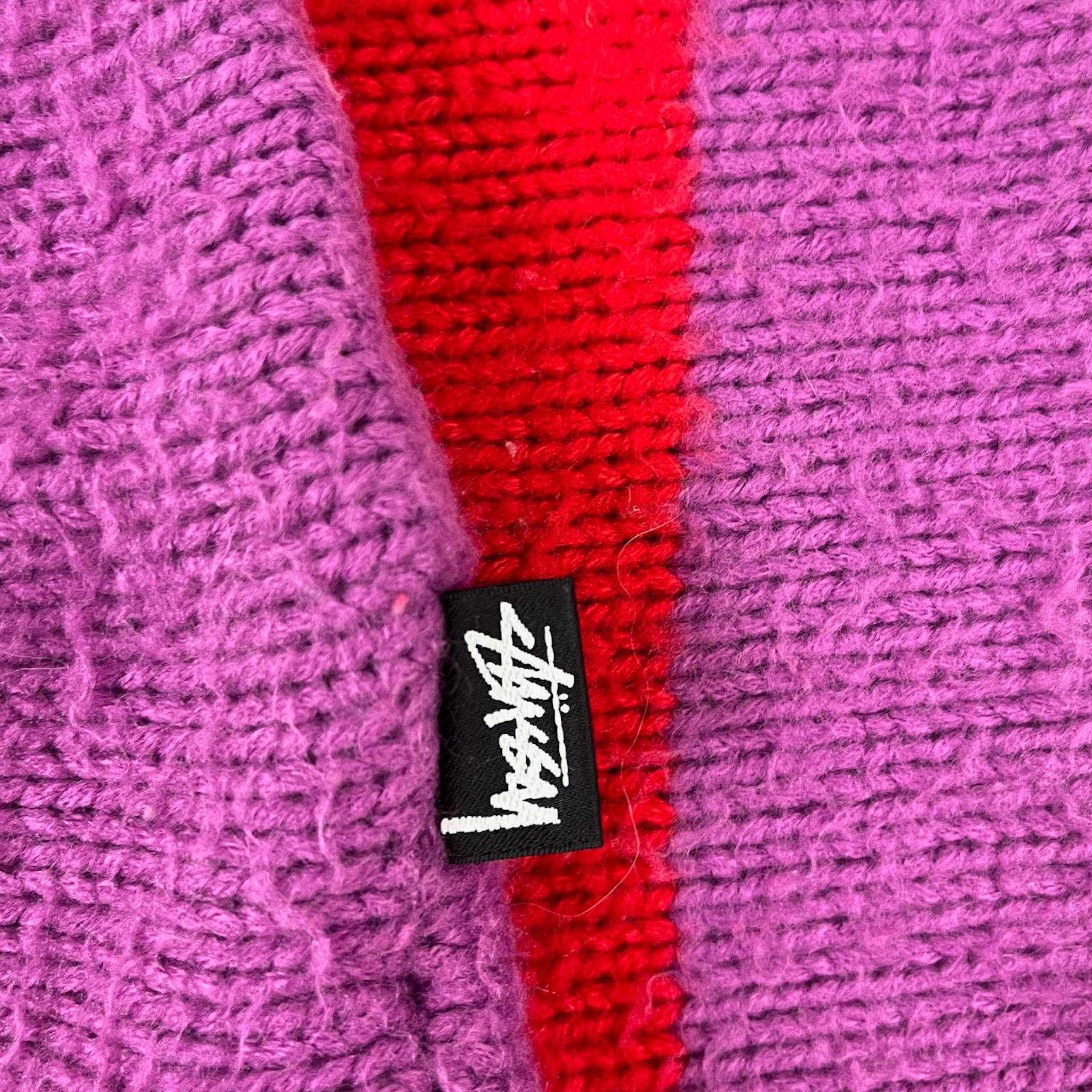 Stussy Stripe Brushed Cardigan Purple/Red